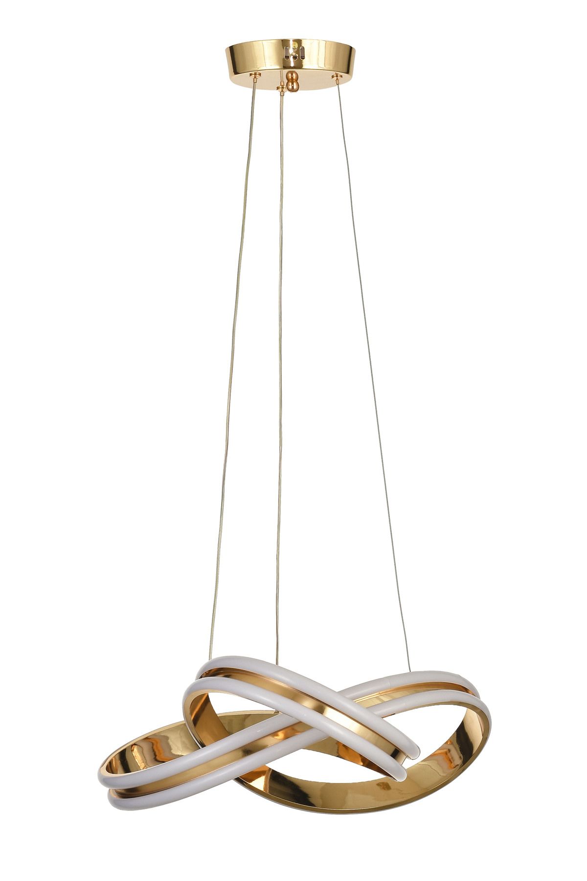 Avizemoda Atom 40 cm Dimmer Kumandalı 3 Renk Ledli (Sarı-Beyaz-Gün Işığı) Modern Sarkıt Avize - Gold