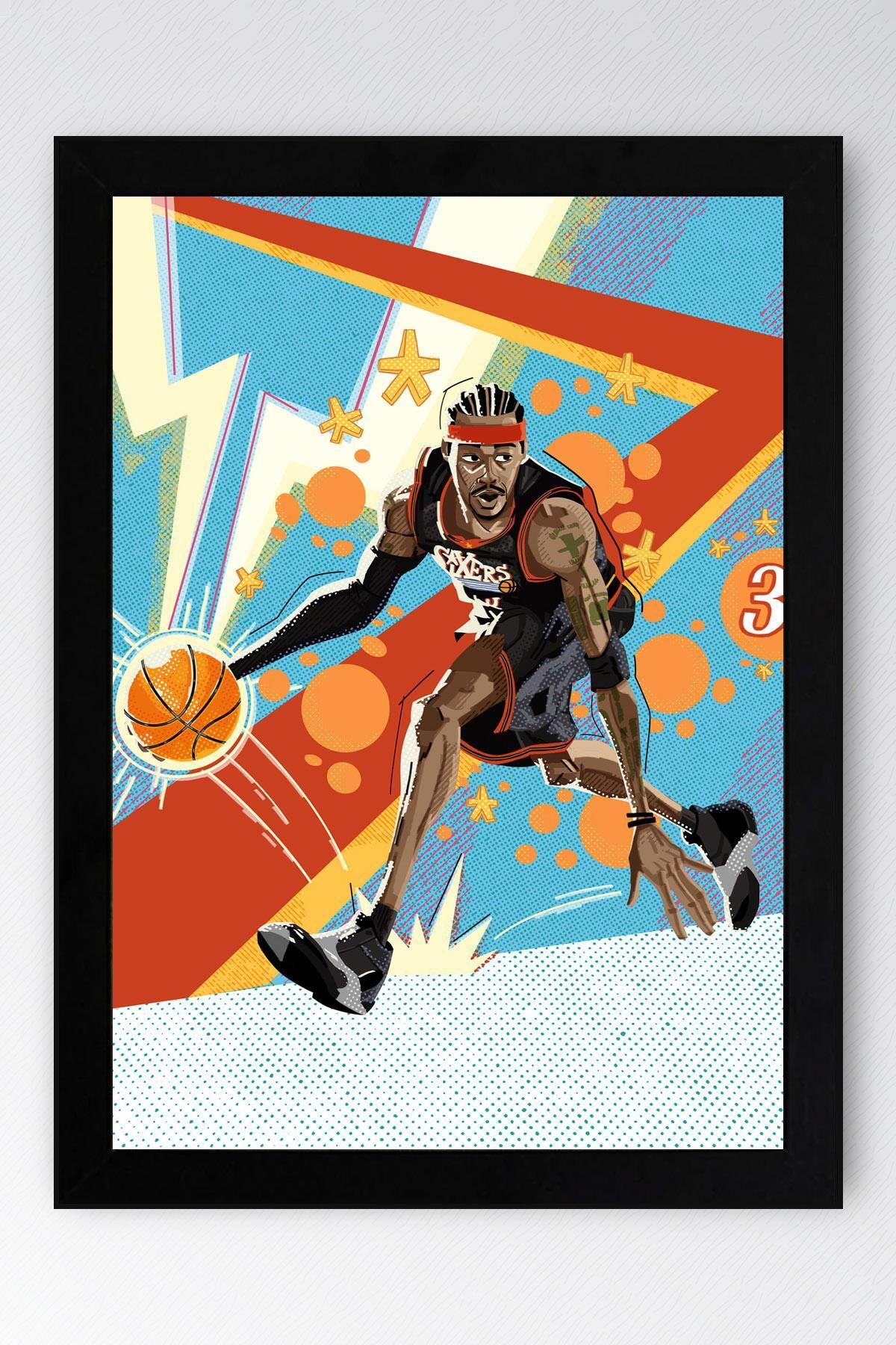 Saturn Allen Iverson Çerçeveli Tablo - Basketbol NBA Posteri Tablo