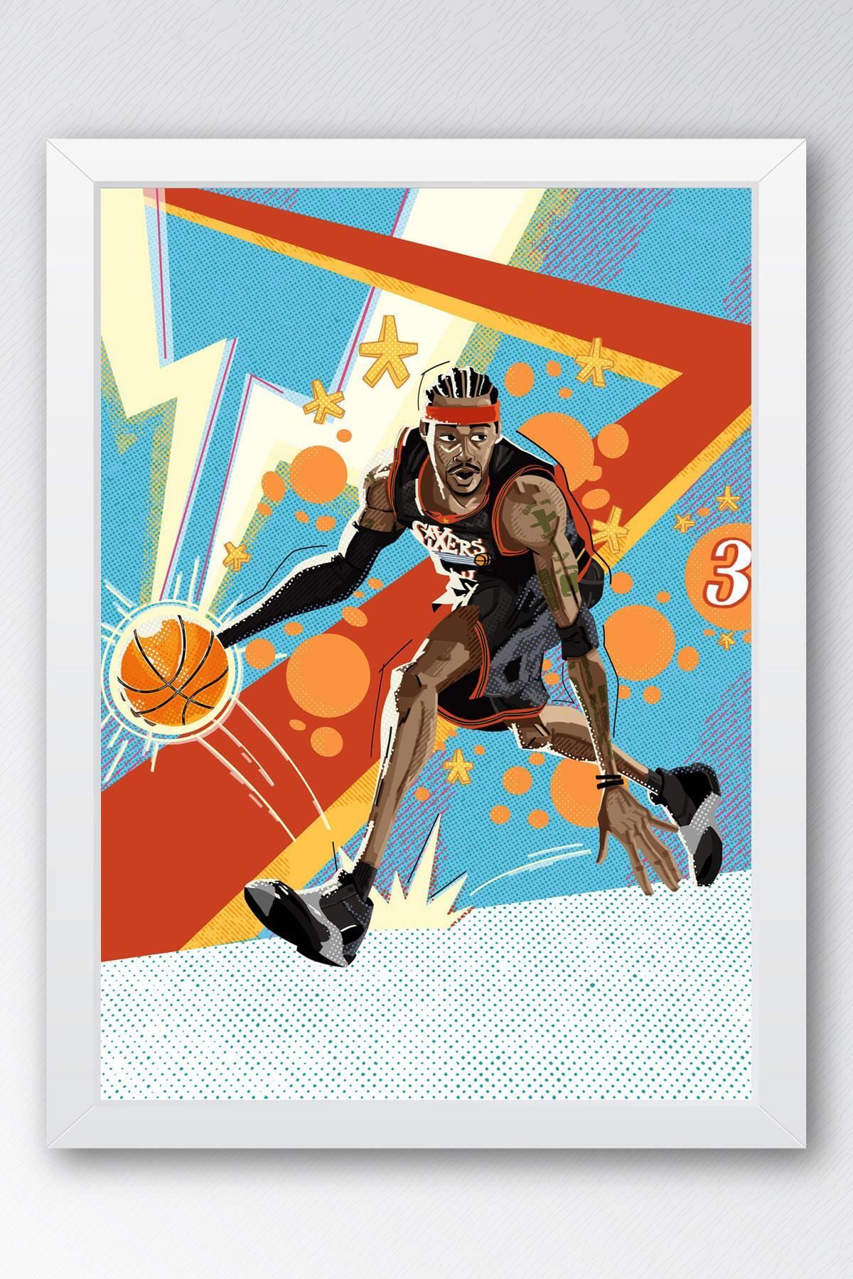 Saturn Allen Iverson Çerçeveli Tablo - Basketbol NBA Posteri Tablo
