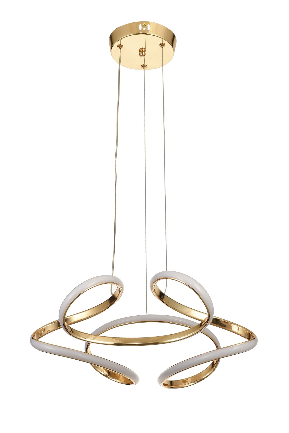 Avizemoda Felin 50 cm Dimmer Kumandalı 3 Renk Ledli (Sarı-Beyaz-Gün Işığı) Modern Sarkıt Avize - Gold