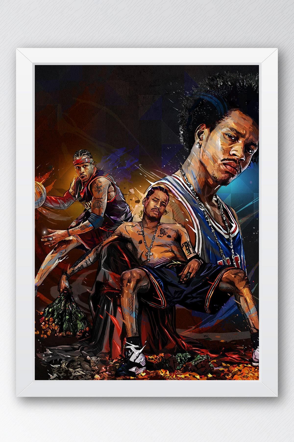Saturn Allen Iverson Çerçeveli Tablo - Basketbol NBA Posteri Tablo