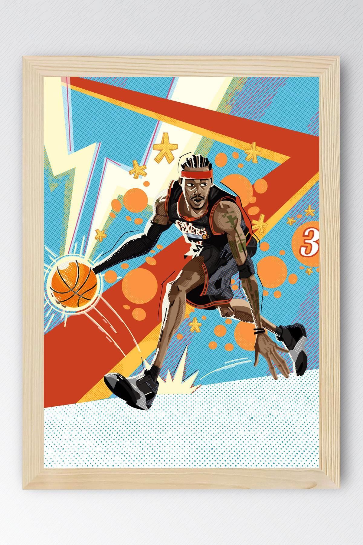 Saturn Allen Iverson Çerçeveli Tablo - Basketbol NBA Posteri Tablo