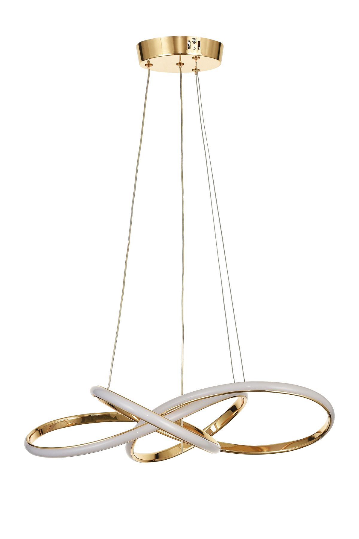 Avizemoda Larin 50 cm Dimmer Kumandalı 3 Renk Ledli (Sarı-Beyaz-Gün Işığı) Modern Sarkıt Avize - Gold