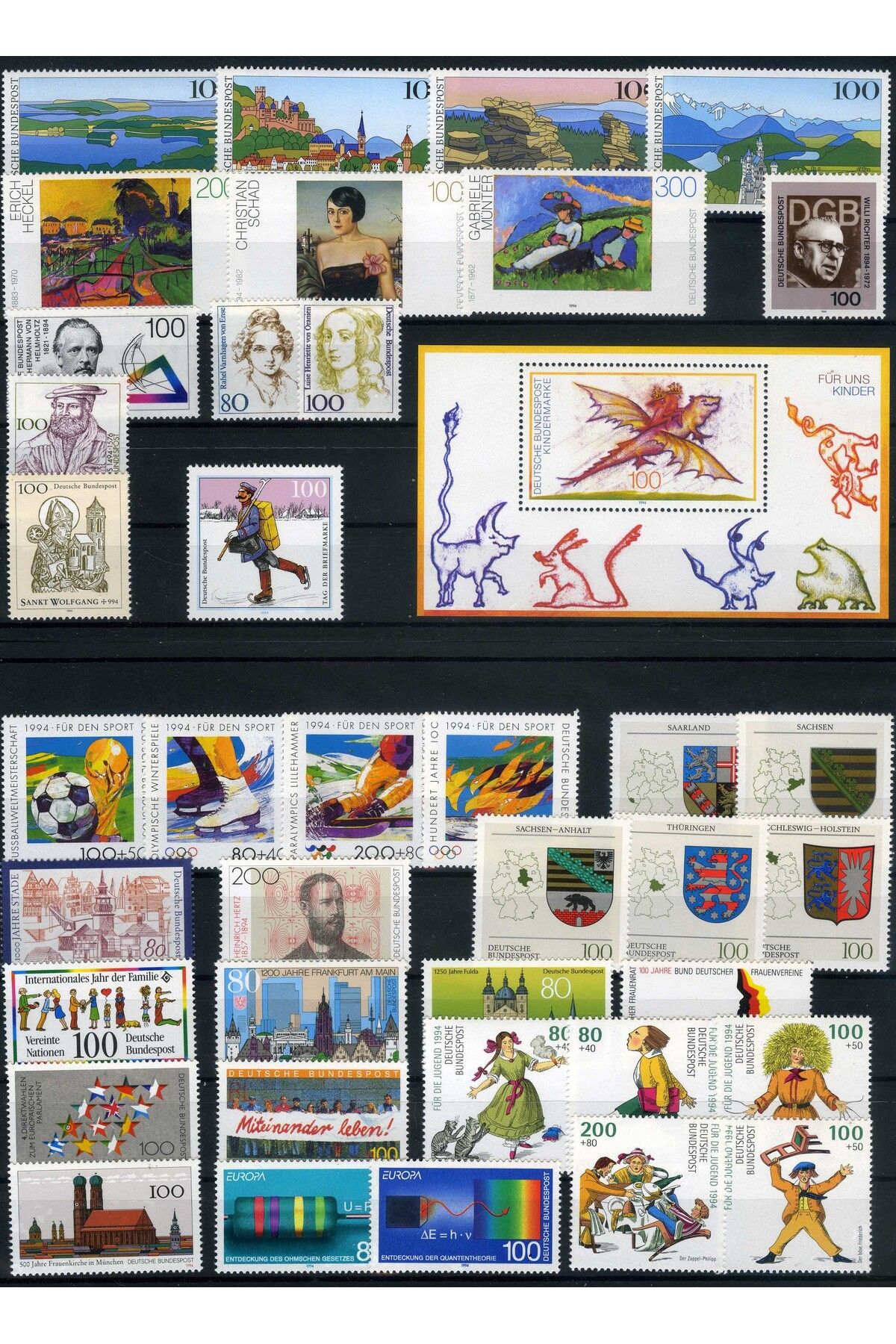 Jupiter Stamps Koleksiyon Pulları,ALMANYA 1994 Yıl Seti,DAMGASIZ,Konsept Hediyelik,Hobi Dünyası,ASB-85576411