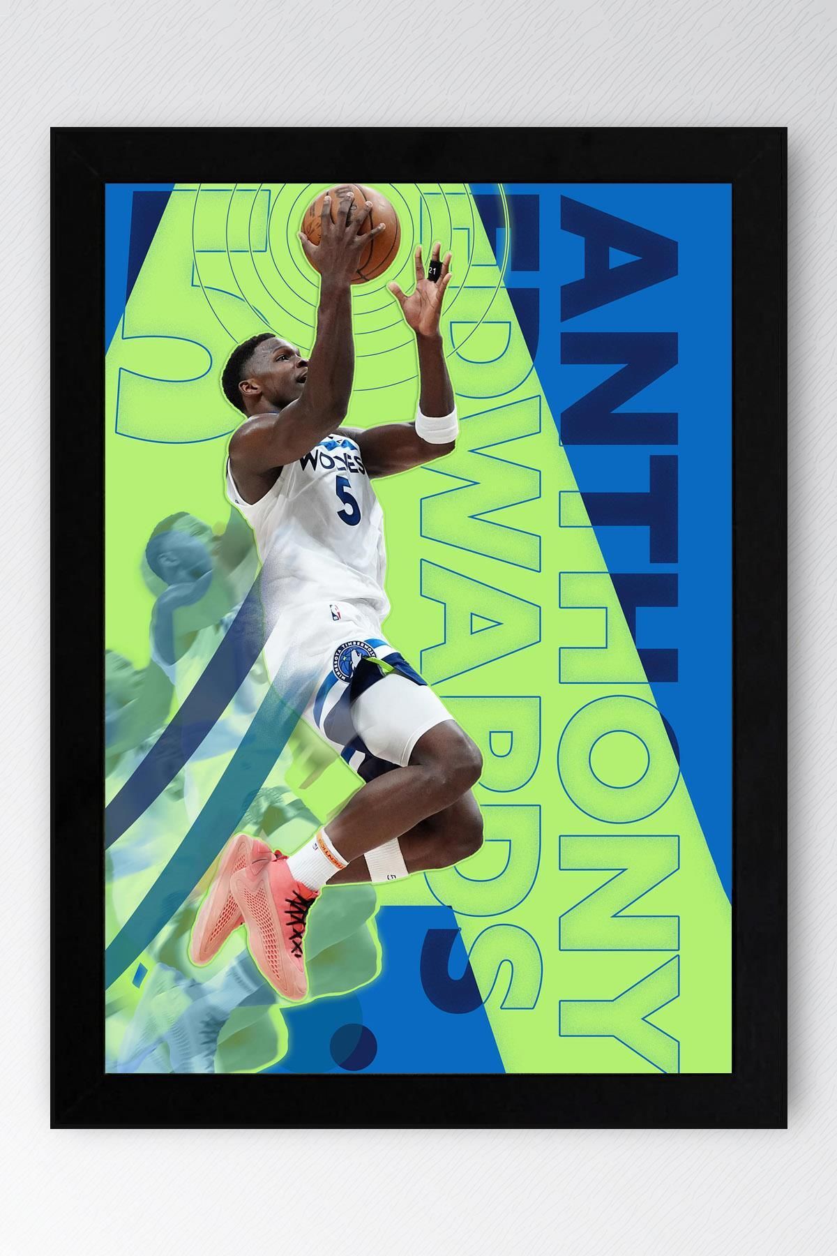 Saturn Anthony Edwards Çerçeveli Tablo - Basketbol NBA Posteri Tablo