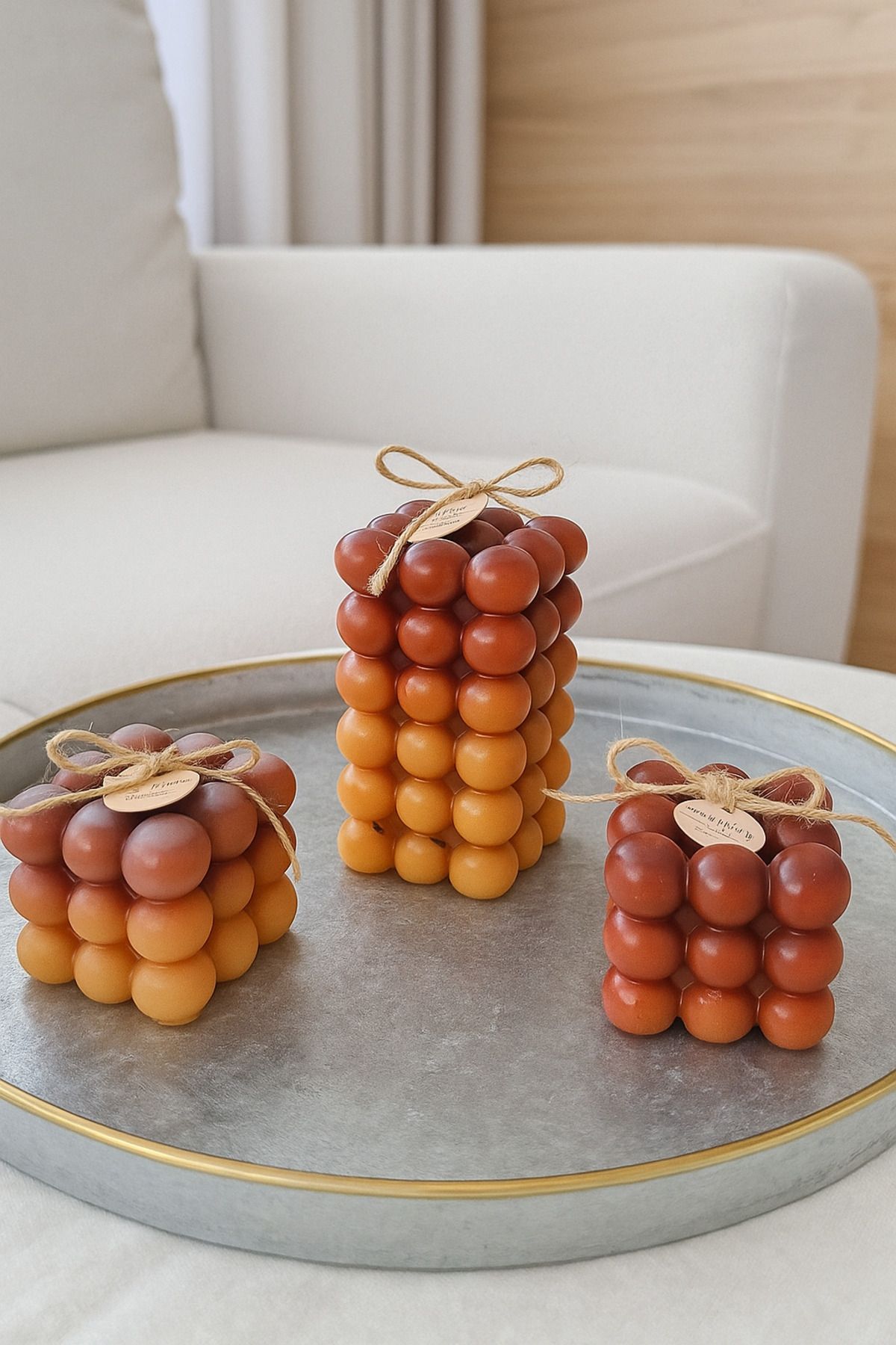 Handmade Dekoratif mum bellevie candles 4'lu set
