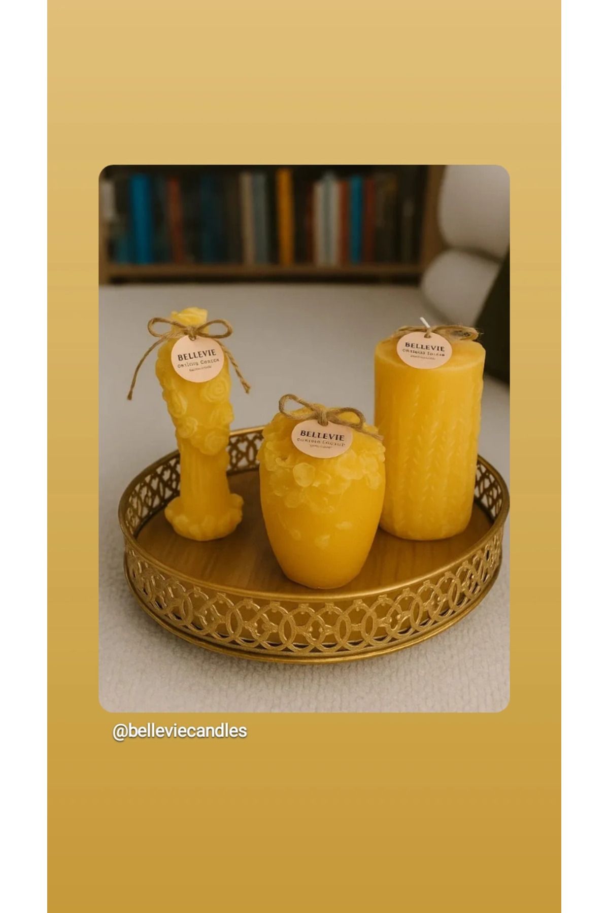 Handmade Dekoratif mum bellevie candles 3'lü set