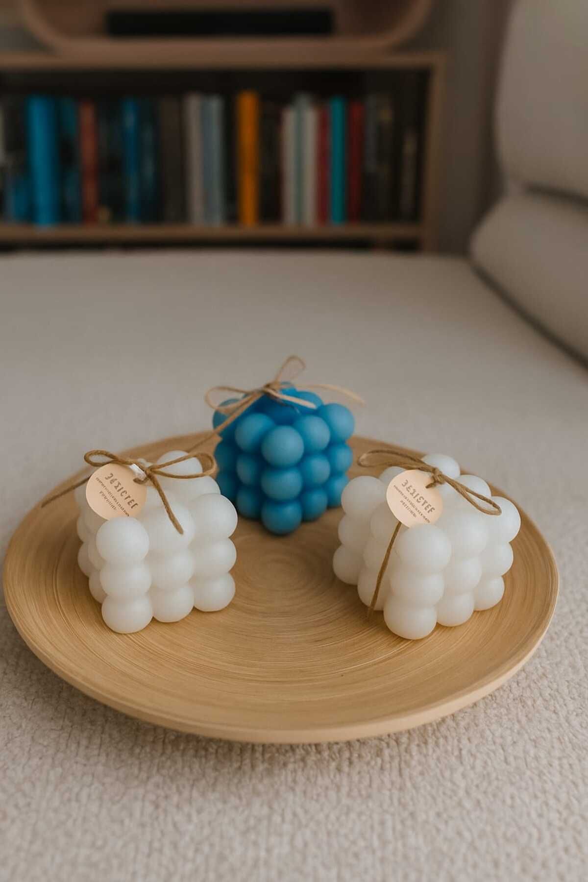 Handmade Dekoratif mum & bellevie candles 3' lü set
