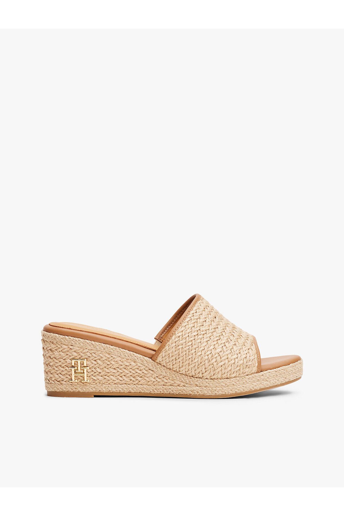 Tommy Hilfiger TH Monogram Linen Rope Wedge Sandals
