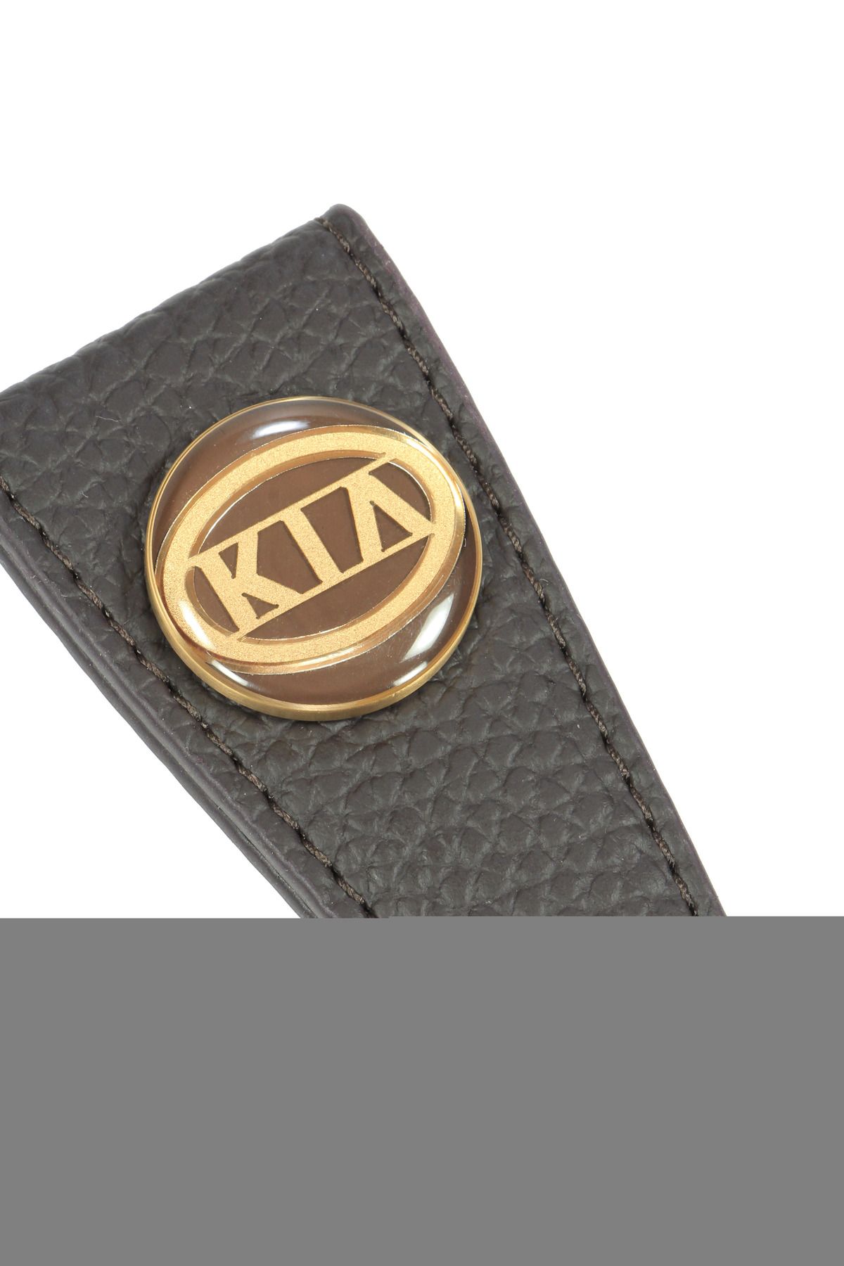 DecorConcept Kahverengi Deri Kia Gold Anahtarlık