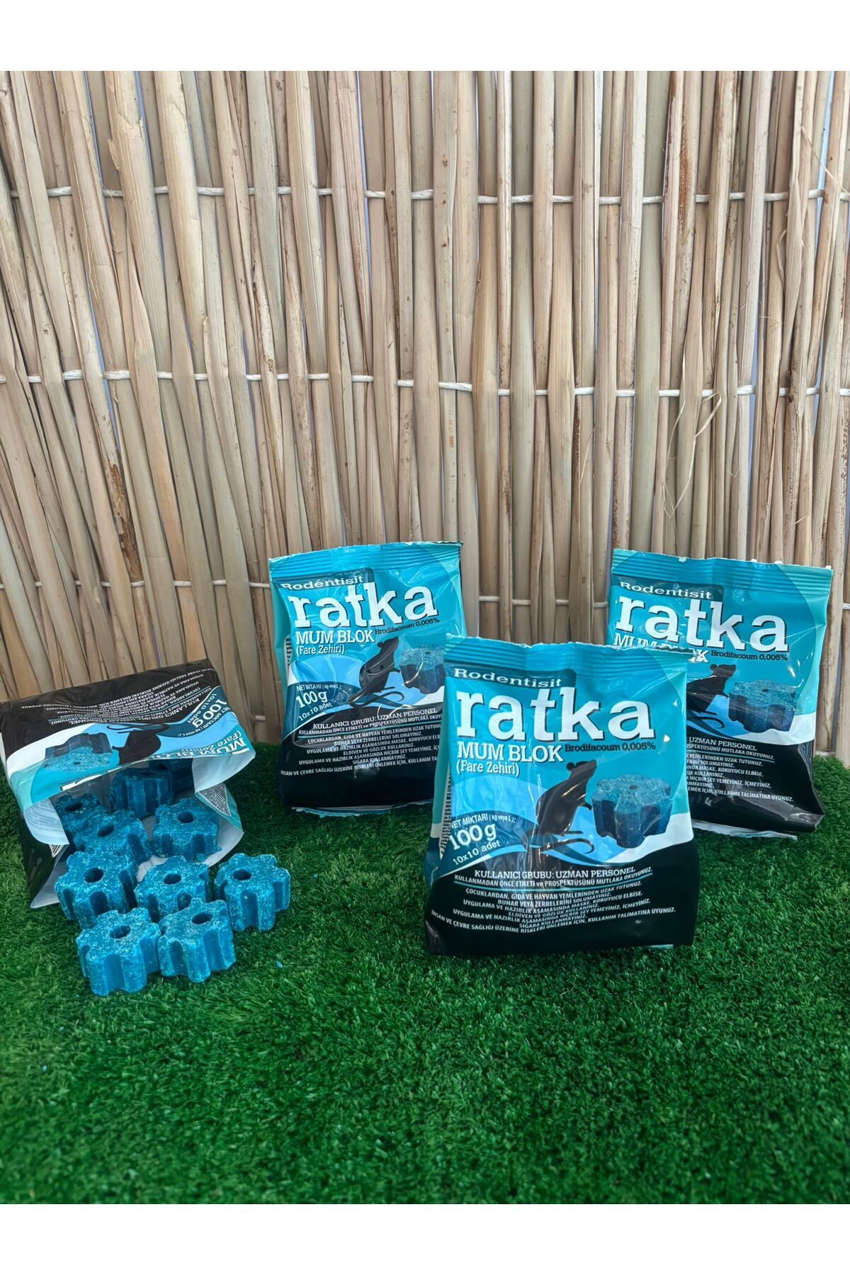 Rat-ka Rat- Ka Mum Blok Fare Zehri 3 Adet 100 Gr Fare Ilacı Fare Zehiri Haşere Ilacı