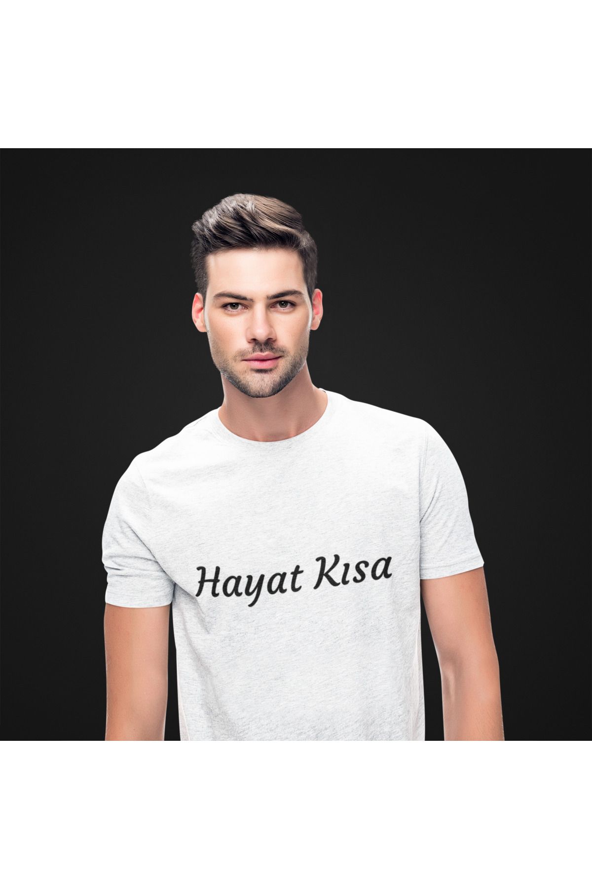 CAPPIE Hayat Kısa Baskılı Regular Kalıp Beyaz Sıfır Yaka Supreme Penye T-shirt
