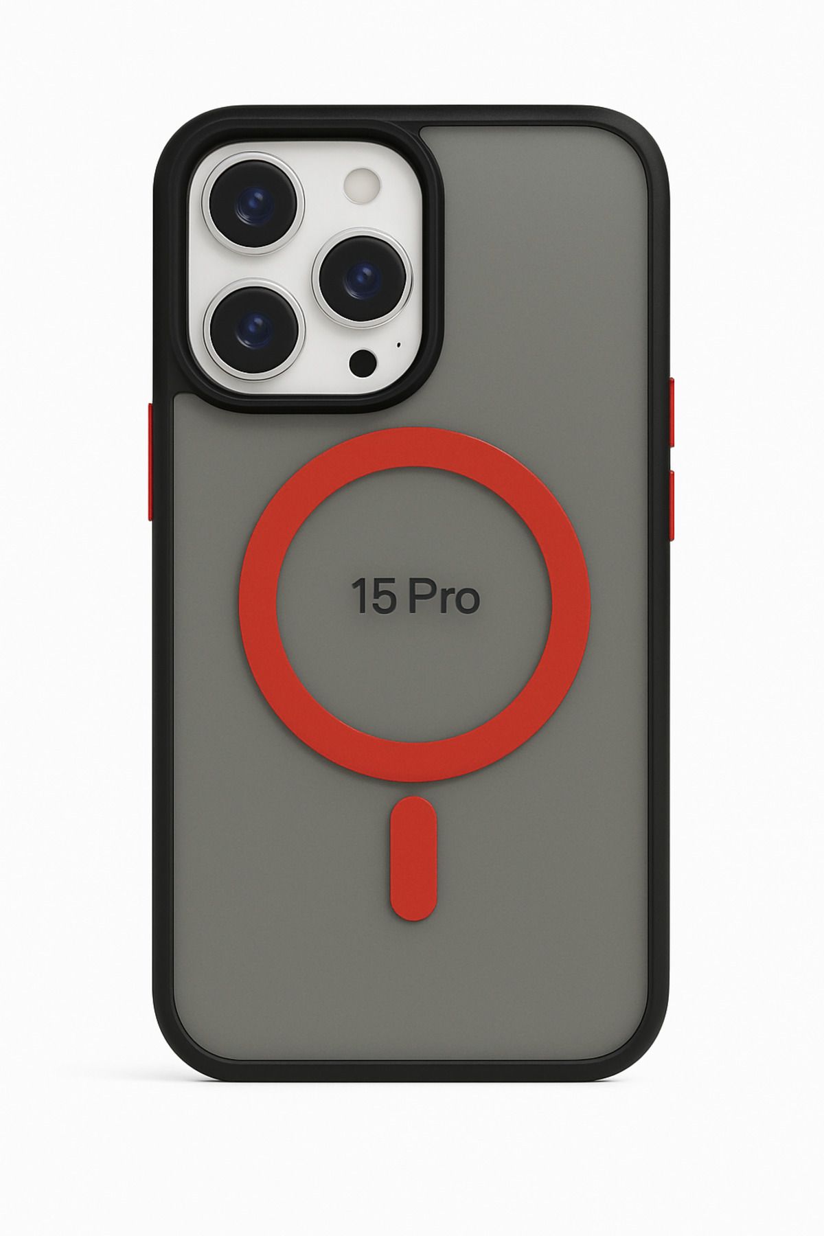 ADR Apple Iphone 15 Pro Kılıf Mat Magsafe Şarj Özellikli Darbe Önleyici Hassas Buton Yumuşak Kenar