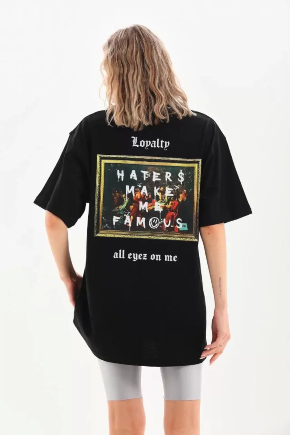 ZORM Siyah Oversize Baskılı Unisex T-Shirt