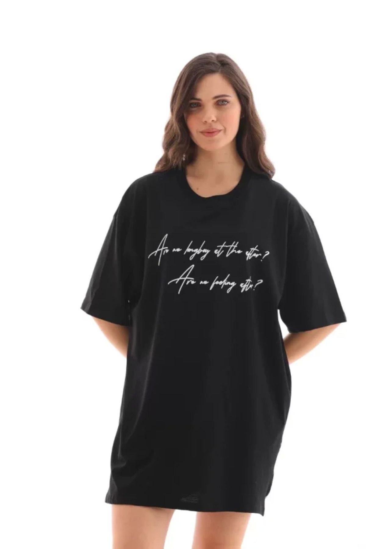 ZORM Oversize Bisiklet Yaka Baskılı T-Shirt