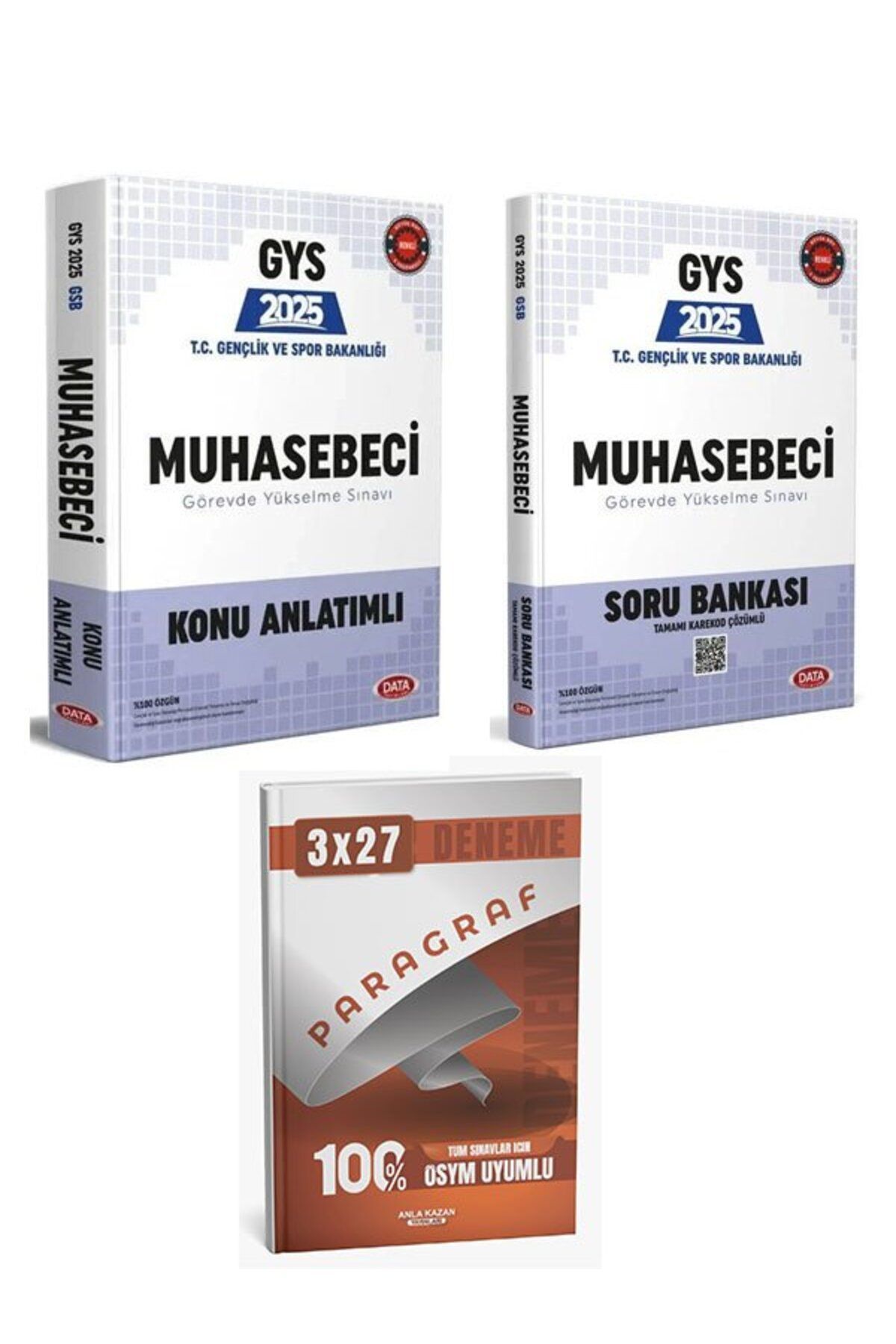 Anla Kazan Yayınları Data 2025 GYS Gençlik ve Spor Bakanlığı Muhasebeci Konu+Soru+Anla Kazan Paragraf
