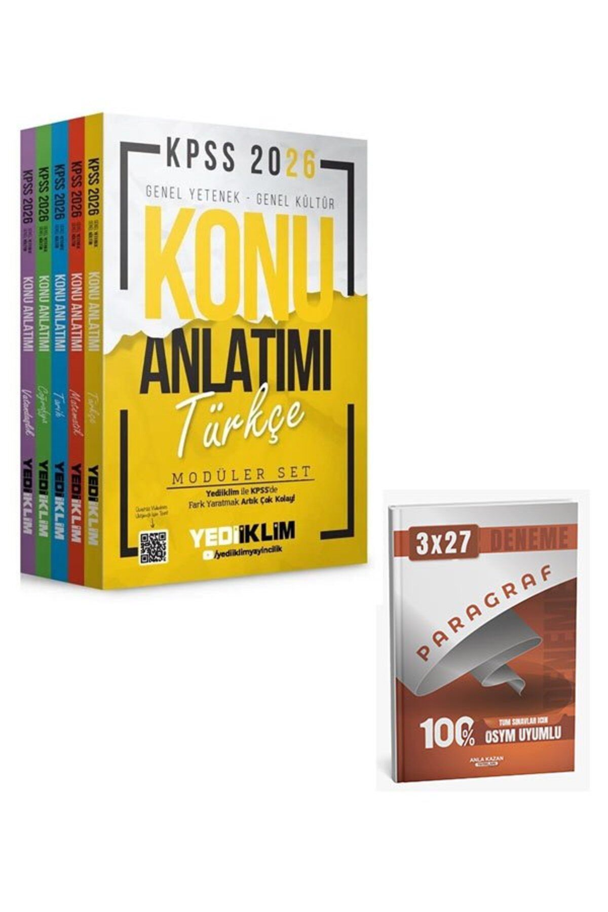 Anla Kazan Yayınları Yediiklim 2026 KPSS Genel Yetenek Genel Kültür Konu Anlatımı Modüler Set+Anla Kazan Paragarf