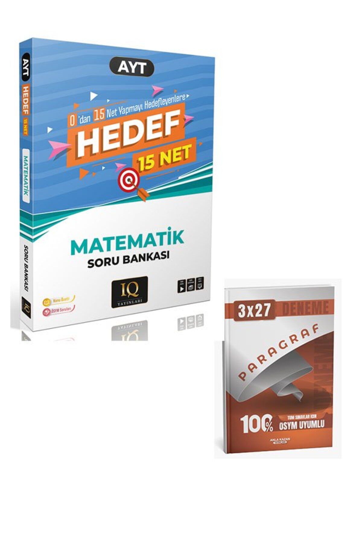 Anla Kazan Yayınları IQ 2026 YKS AYT Matematik Hedef 15 Net Soru Bankası+Anla Kazan Paragraf