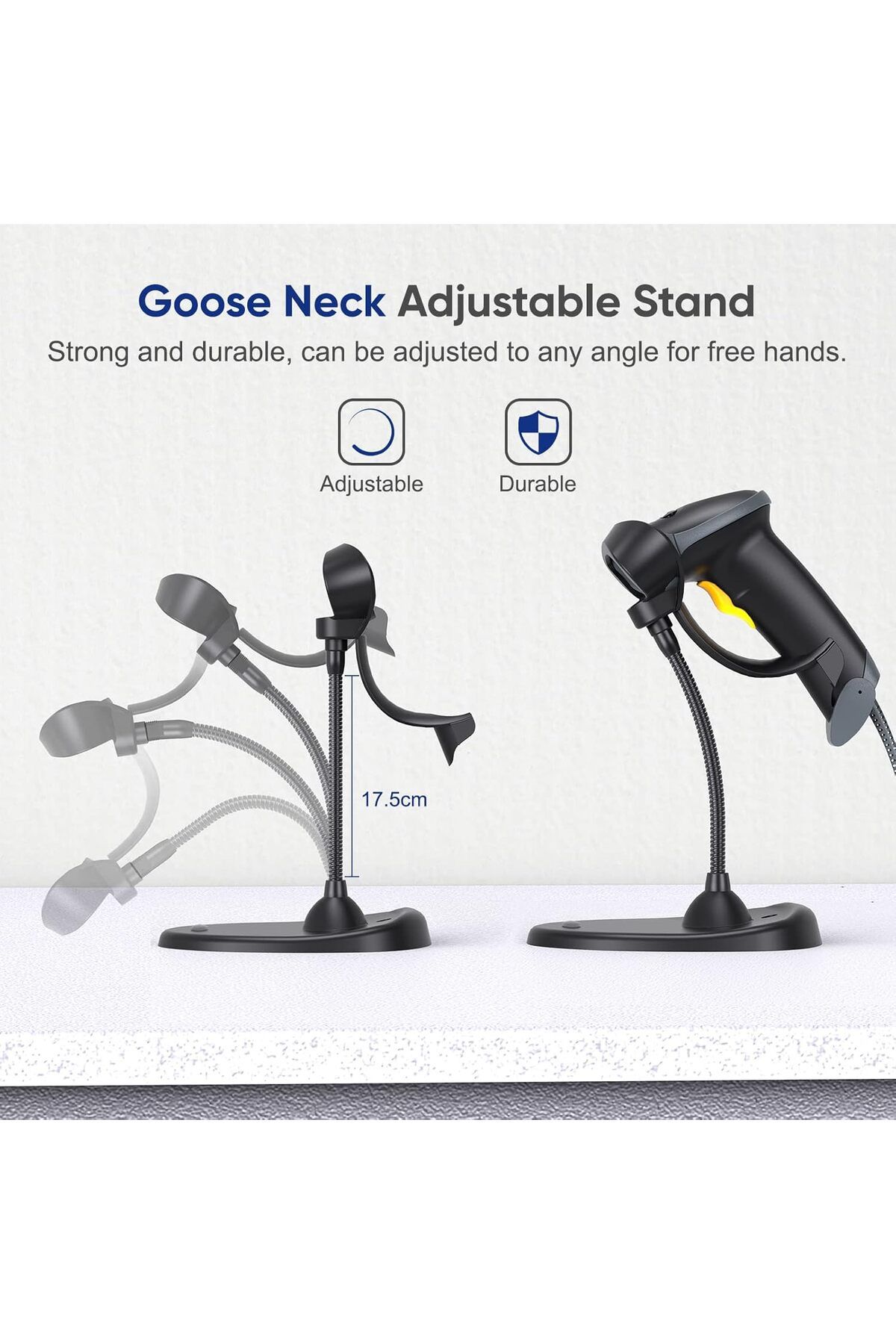 Eyoyo-Handheld 2D Barcode Scanner with Gooseneck Stand, Automatic USB Wired QR Code Scanner 9