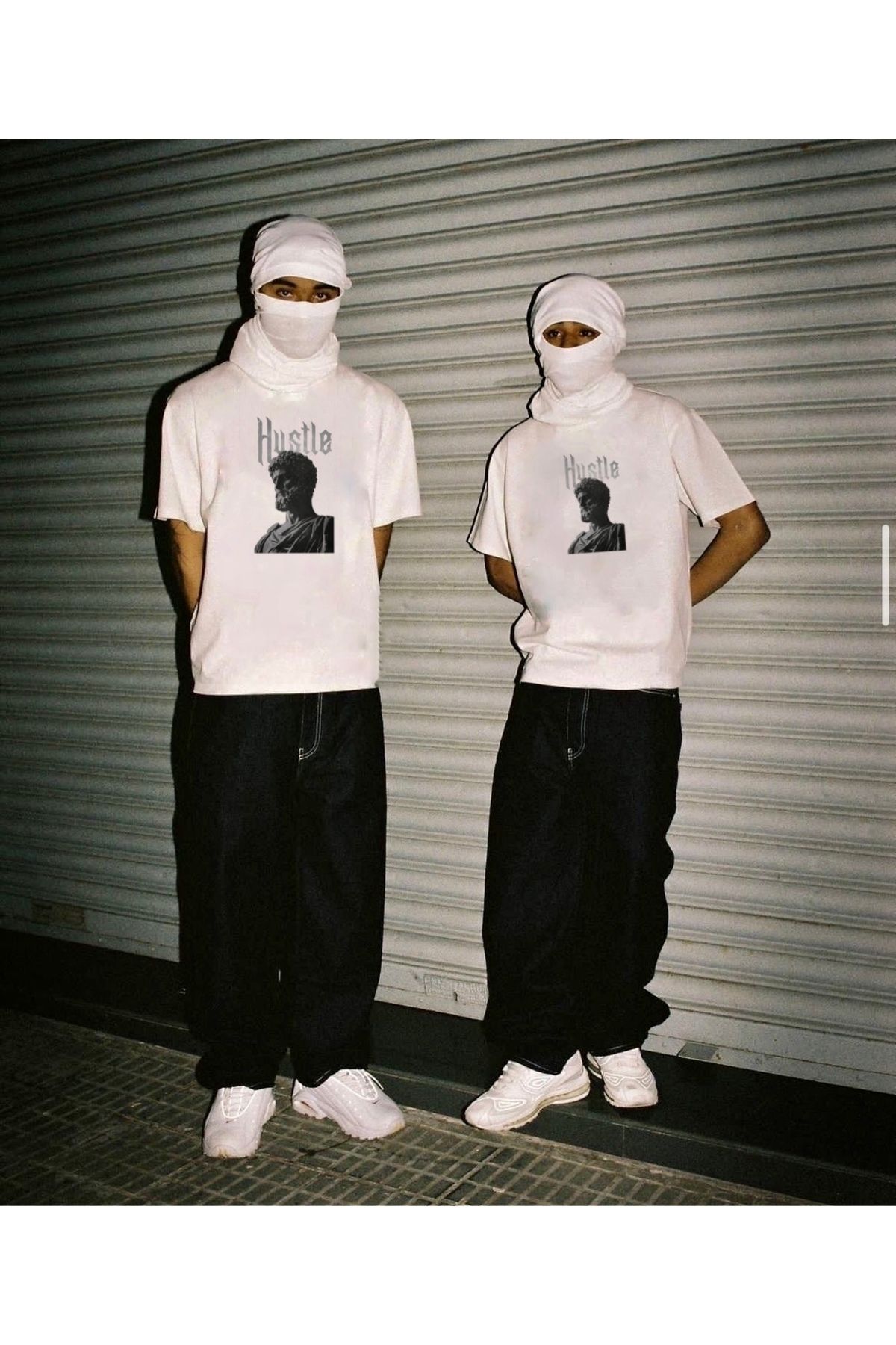 RPT MODA OVERSIZE RAHAT KALIP HUSTLE BASKILI YÜKSEK KALİTE KUMAŞ ERKEK T-SHIRT