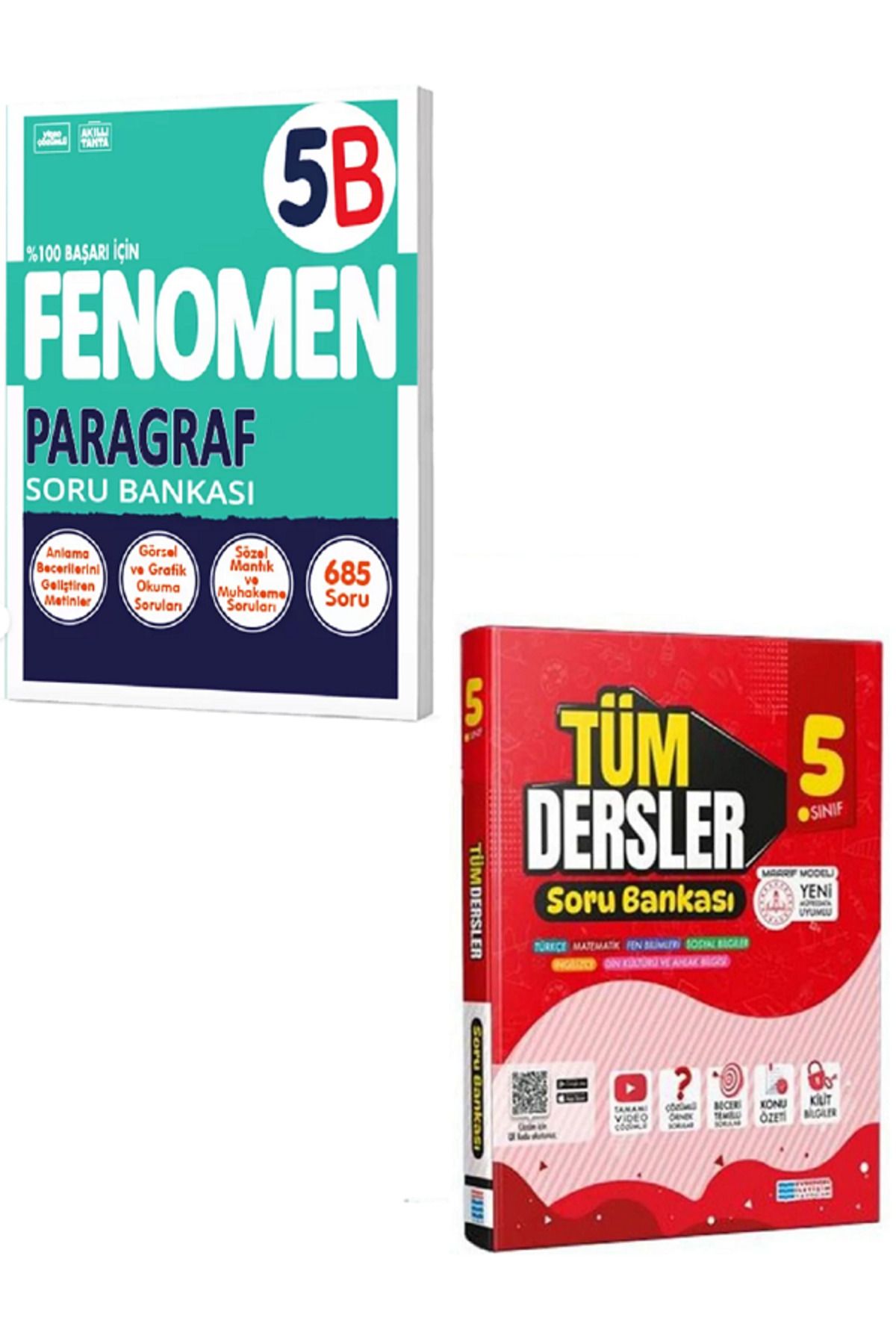 Evrensel İletişim Yayınları 5.Sınıf Fenomen 5B Paragraf Soru Bankası + 5.Sınıf Evrensel Tüm Dersler Soru Bankası / 2 KİTAP