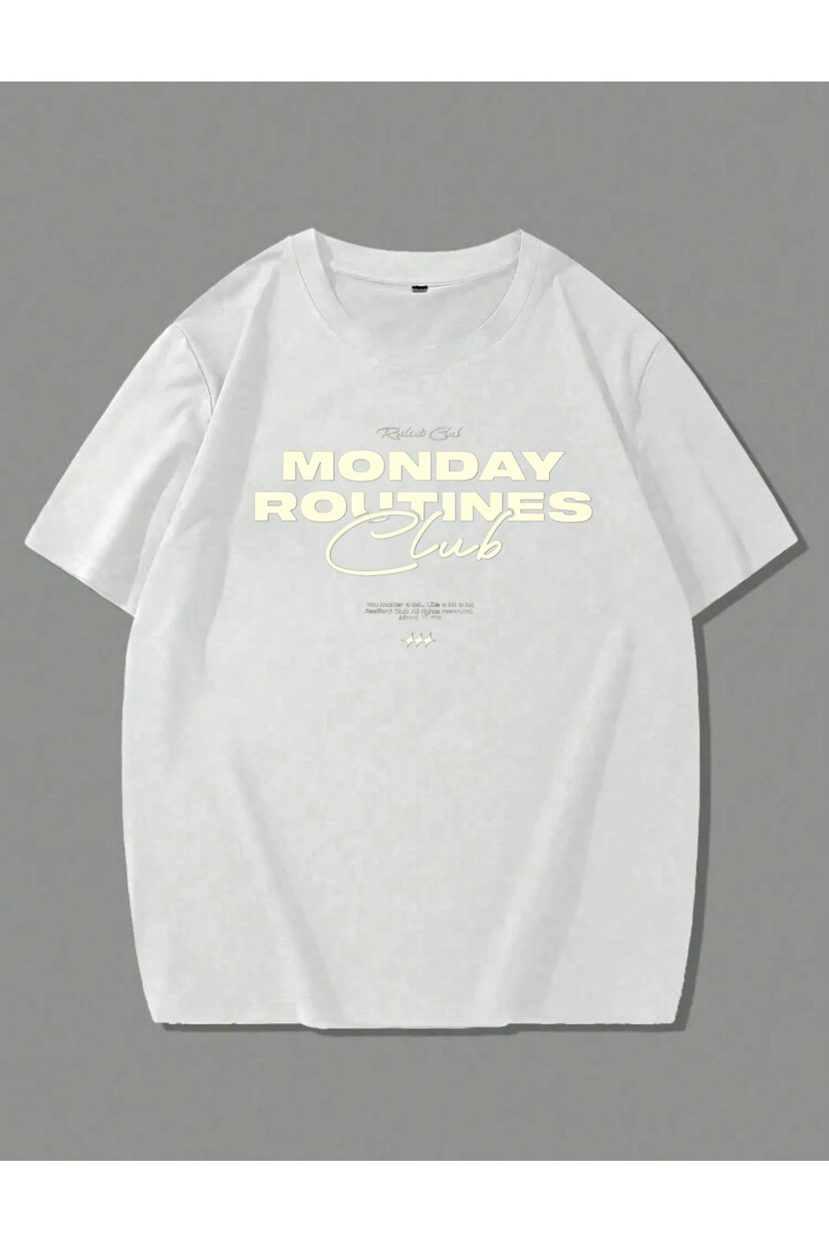 RPT MODA OVERSIZE RAHAT KALIP MONDAY BASKILI YÜKSEK KALİTE KUMAŞ ERKEK T-SHIRT
