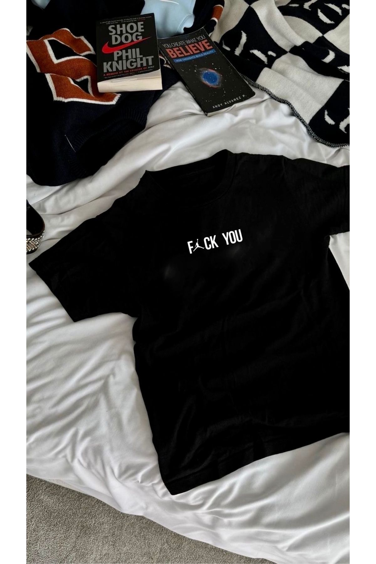 RPT MODA OVERSIZE RAHAT KALIP FCK YOU BASKILI YÜKSEK KALİTE KUMAŞ ERKEK T-SHIRT