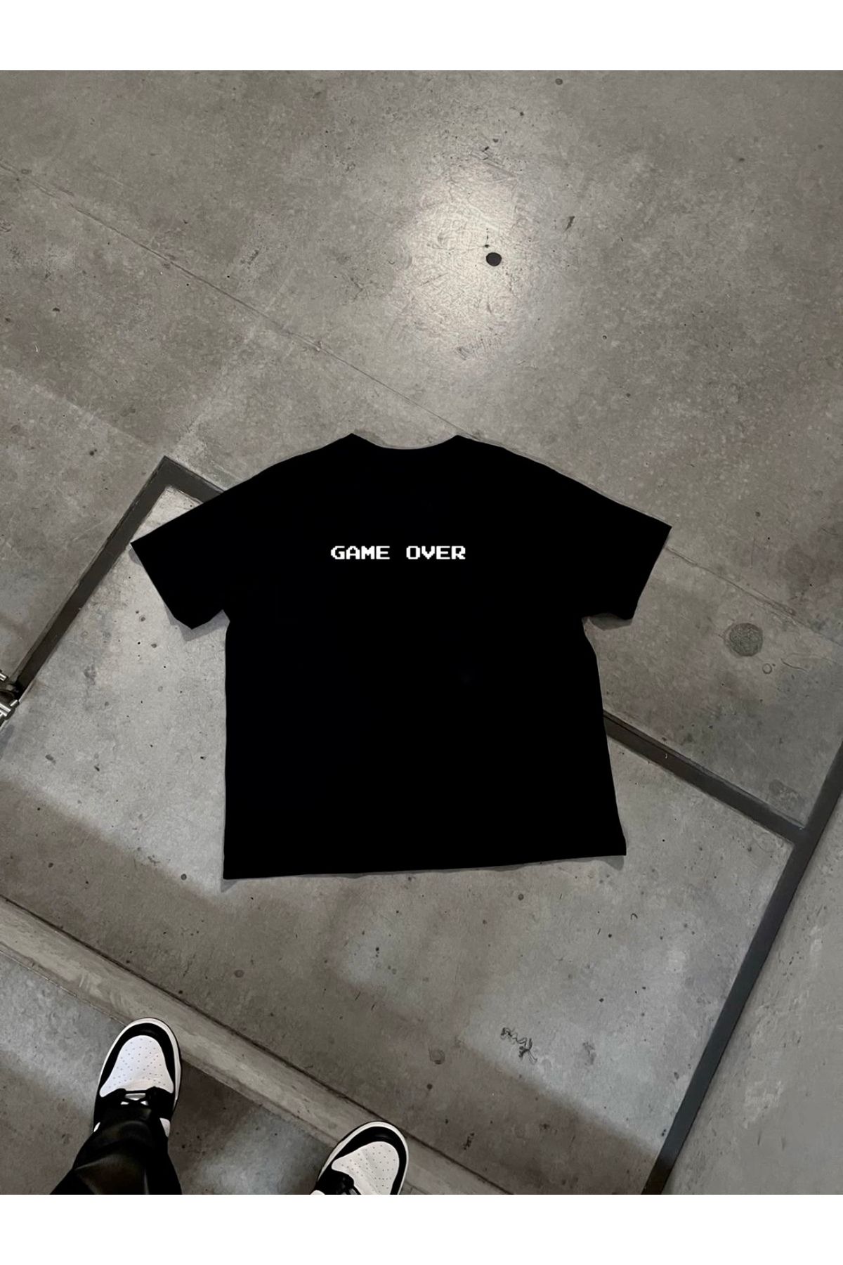 RPT MODA OVERSIZE RAHAT KALIP GAME OVER BASKILI YÜKSEK KALİTE KUMAŞ ERKEK T-SHIRT