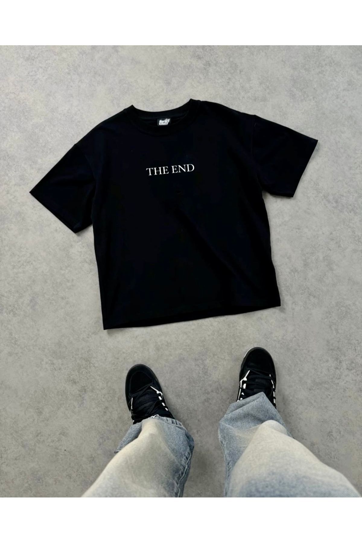 RPT MODA OVERSIZE RAHAT KALIP THE END BASKILI YÜKSEK KALİTE KUMAŞ ERKEK T-SHIRT