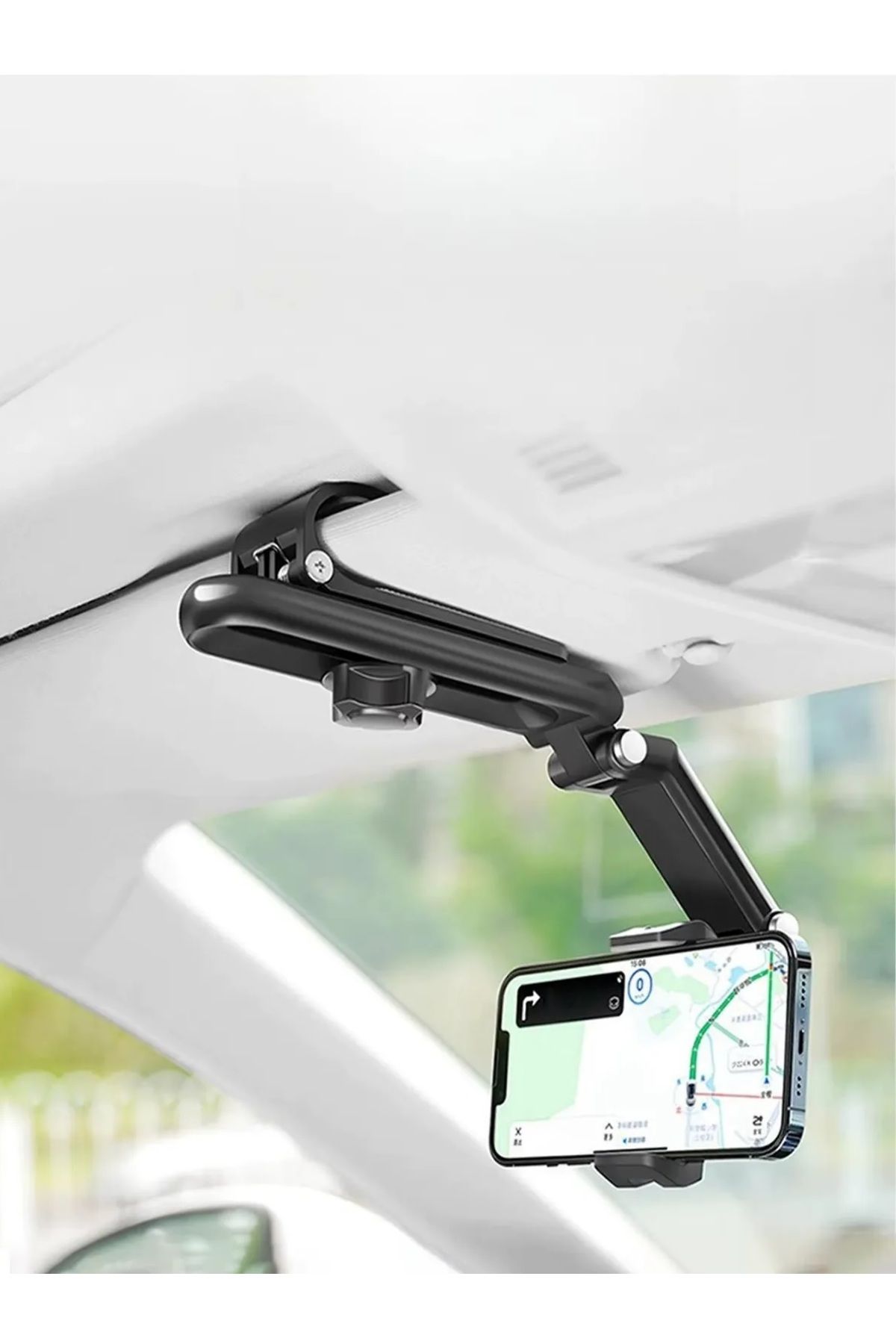 Modifiyum 1080° Dönebilen Akrobatik Araba Telefon Tutacağı Çok Fonksiyonlu Güneşliğe Takılan Telefon Tutucu