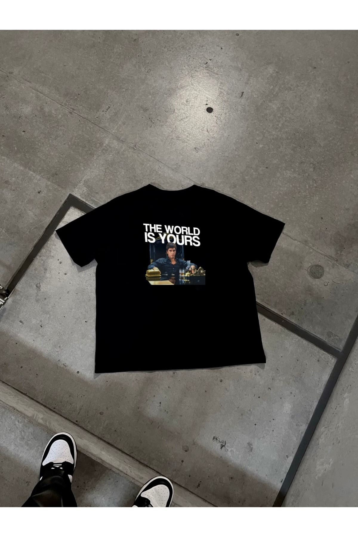 RPT MODA OVERSIZE RAHAT KALIP THE SCARFACE BASKILI YÜKSEK KALİTE KUMAŞ ERKEK T-SHIRT