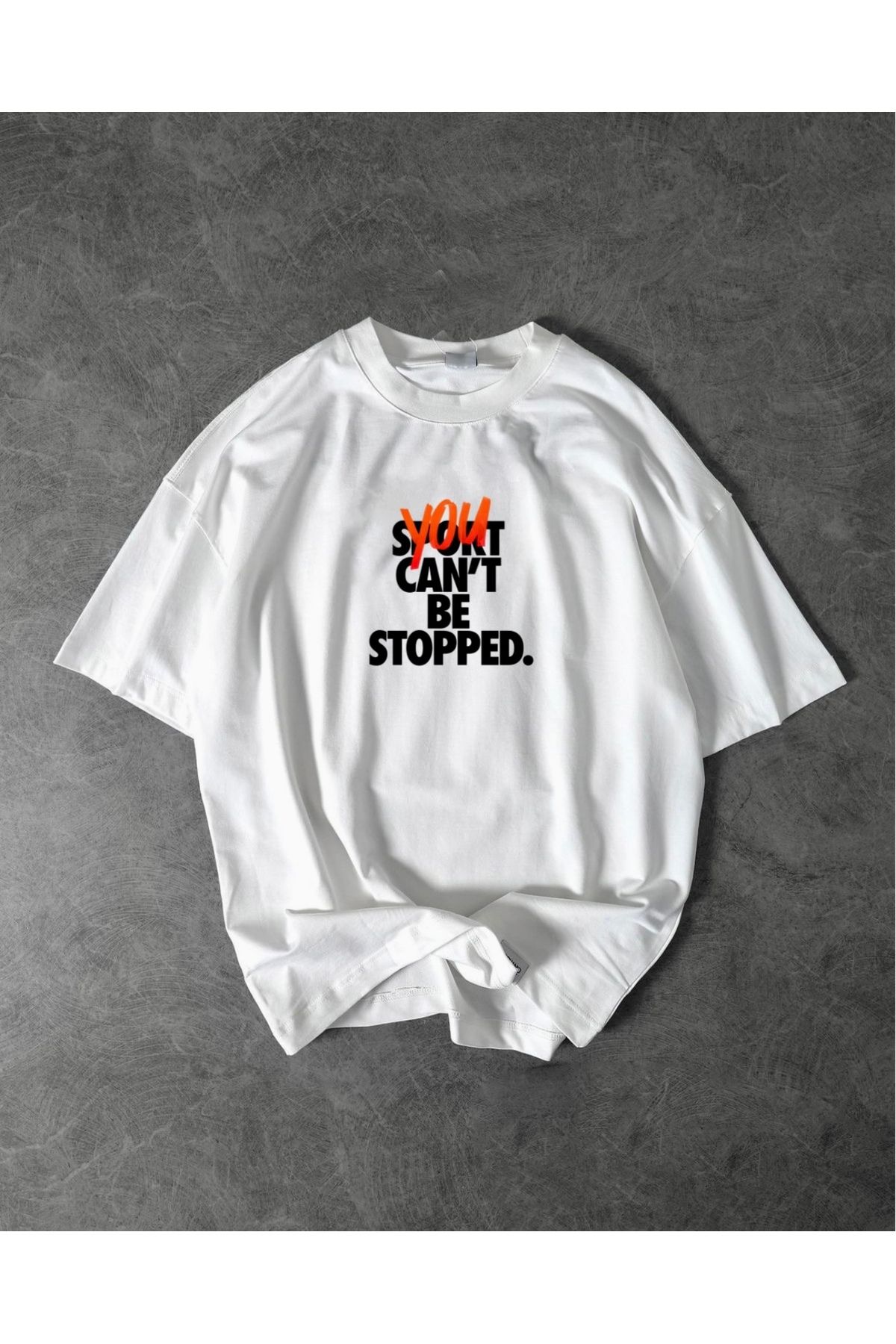 RPT MODA OVERSIZE RAHAT KALIP STOPPED BASKILI YÜKSEK KALİTE KUMAŞ ERKEK T-SHIRT