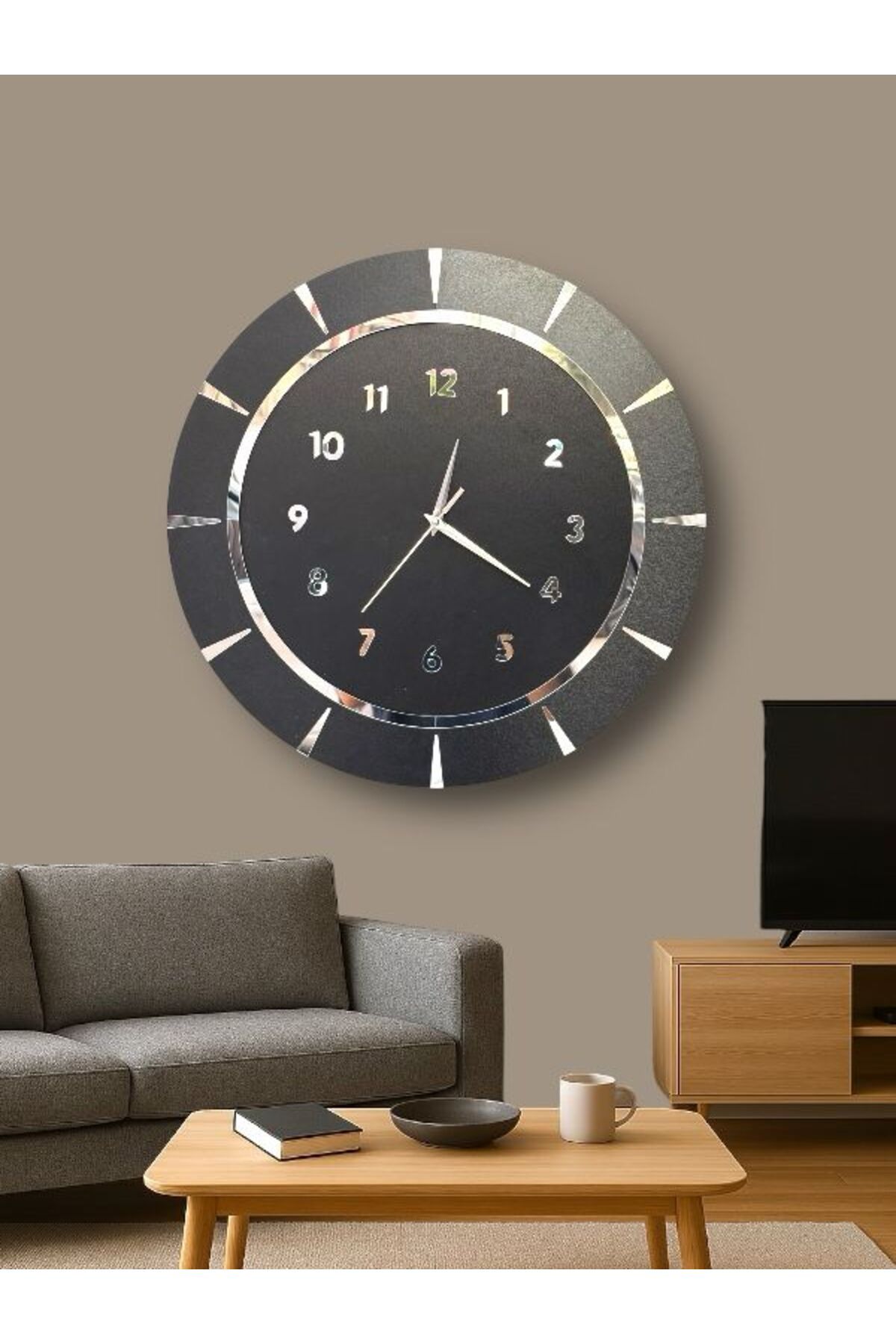 Nixar Desing Dekoratif Ahşap Duvar Saati Lüks Duvar Dekoru Sessiz Mekanizma Modern Saat Ahşap Saat Wall Clock