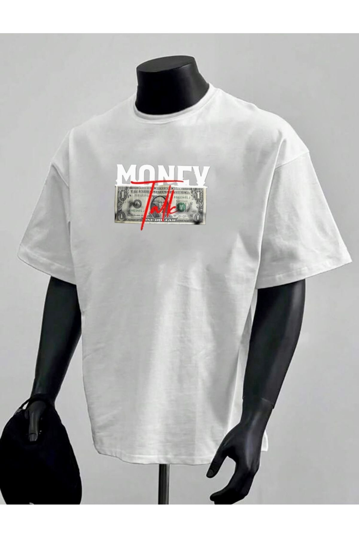 RPT MODA OVERSIZE RAHAT KALIP THE MONEY BASKILI YÜKSEK KALİTE KUMAŞ ERKEK T-SHIRT