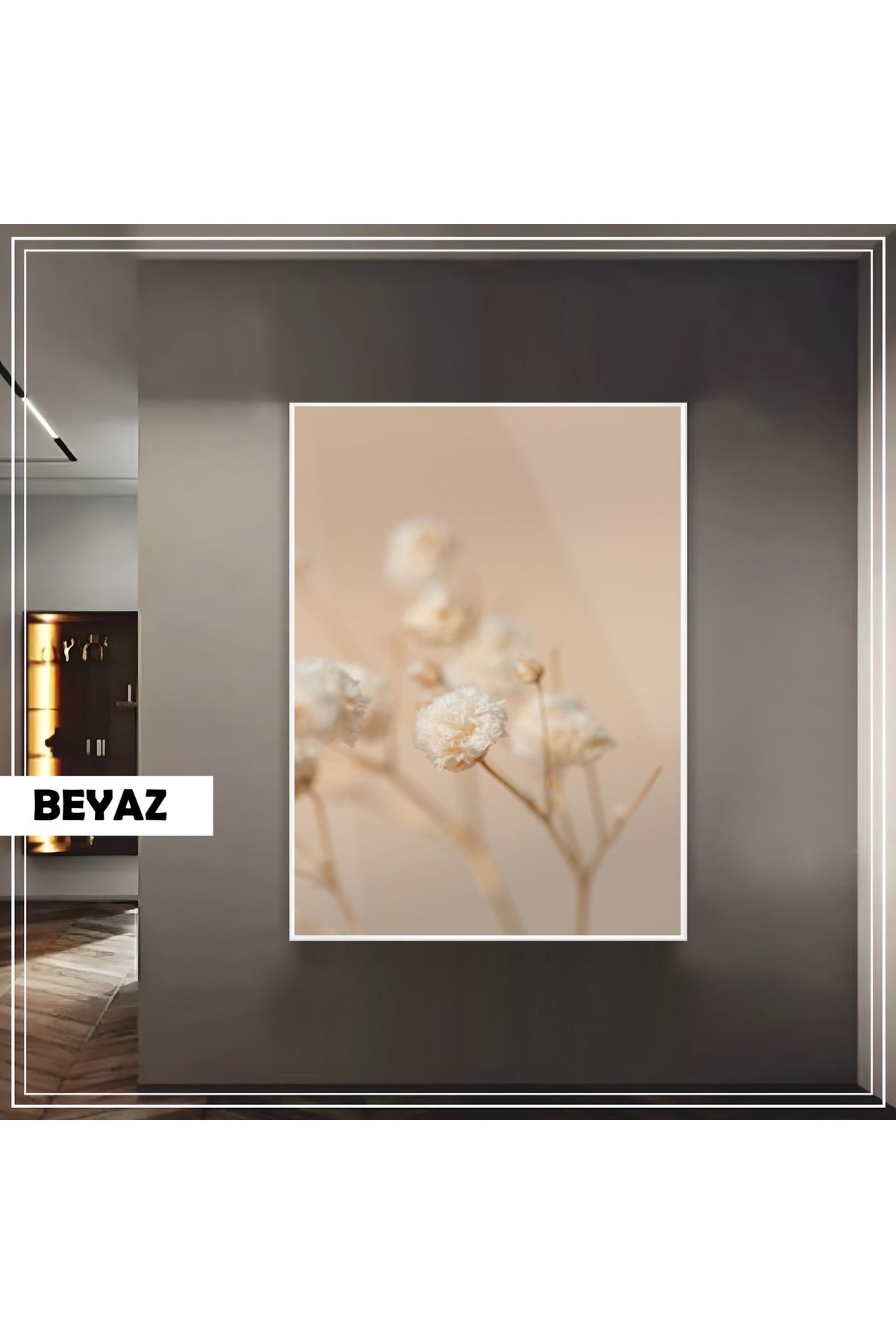 Harikabirev HARİKABİREV|SOFT ÇİÇEK (MARIYA) MODELİ|ÇERÇEVELİ TEMPERLİ CAM TABLO TEKLİ DİKEY