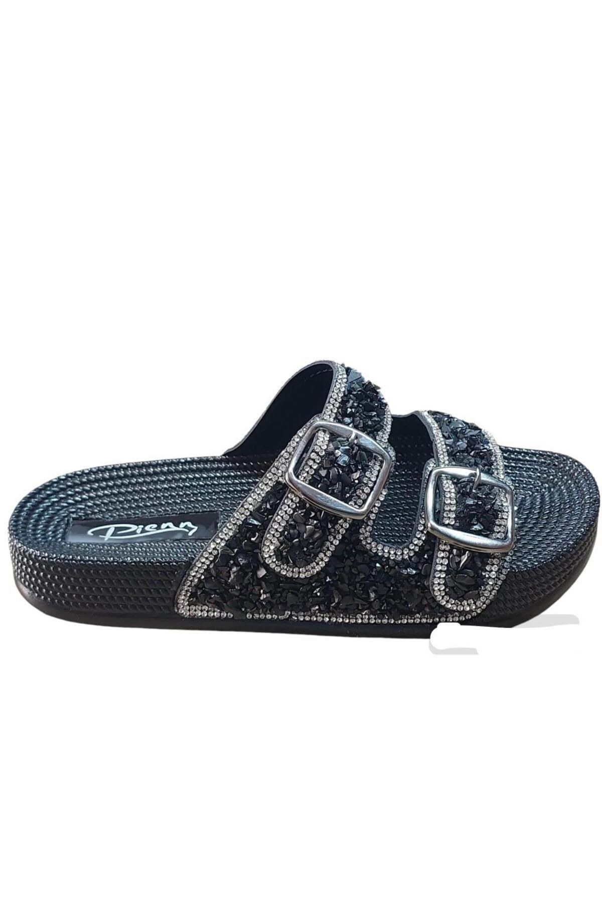 Pienn 20057 001 SİYAH TAŞLI ANATOMİK CASUAL TERLİK