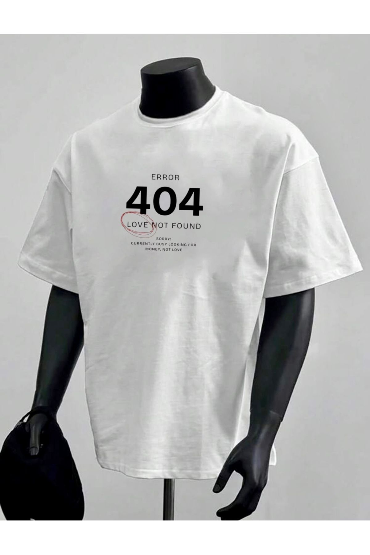 RPT MODA OVERSIZE RAHAT KALIP ERROR 404 BASKILI YÜKSEK KALİTE KUMAŞ ERKEK T-SHIRT