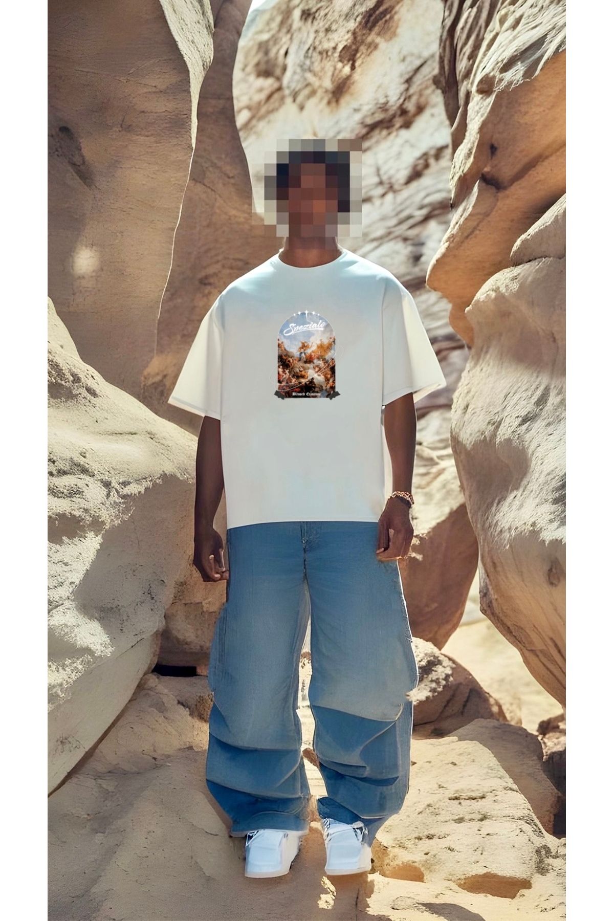 RPT MODA OVERSIZE RAHAT KALIP SPEZIALO BASKILI YÜKSEK KALİTE KUMAŞ ERKEK T-SHIRT