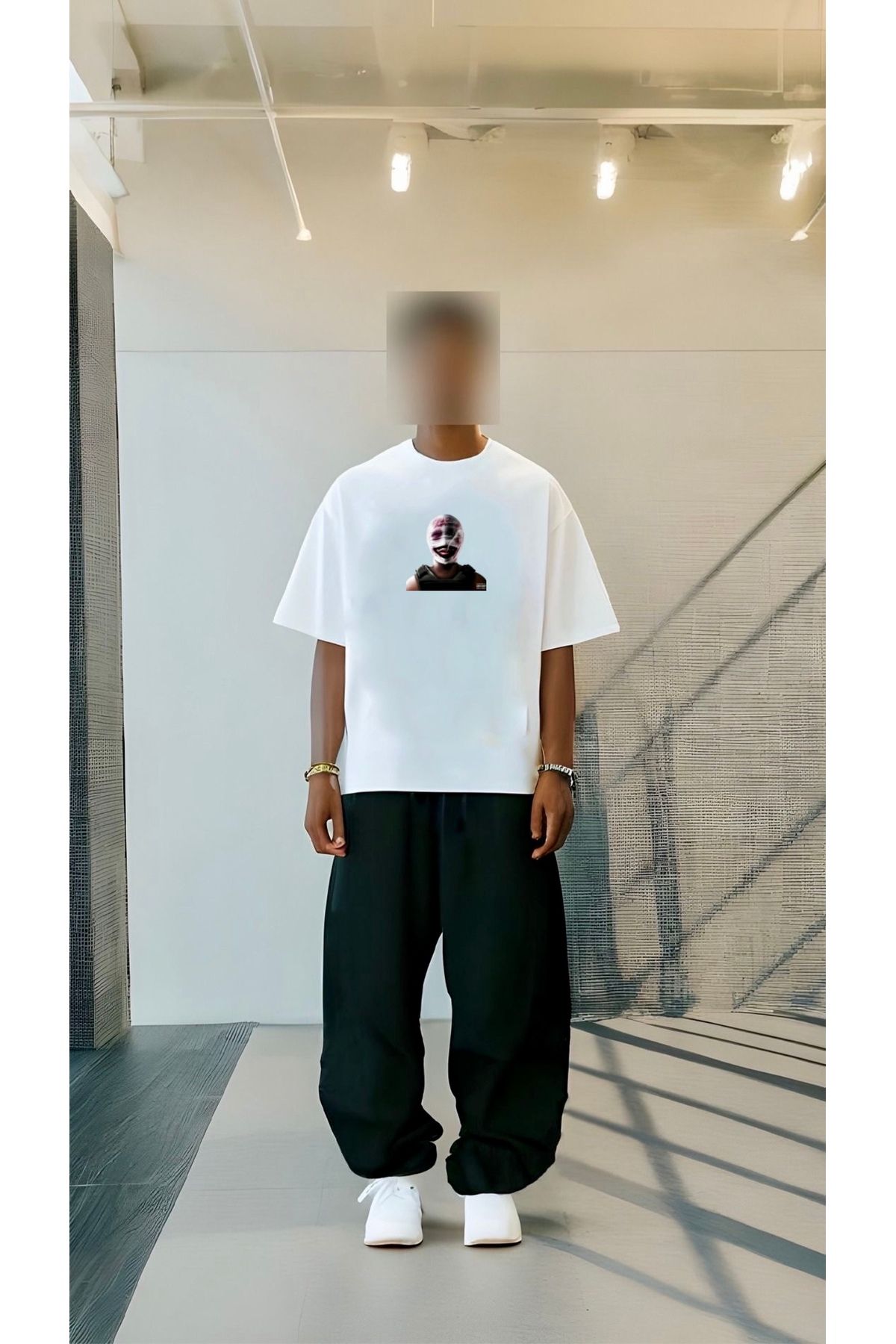 RPT MODA OVERSIZE RAHAT KALIP THE MAN BASKILI YÜKSEK KALİTE KUMAŞ ERKEK T-SHIRT