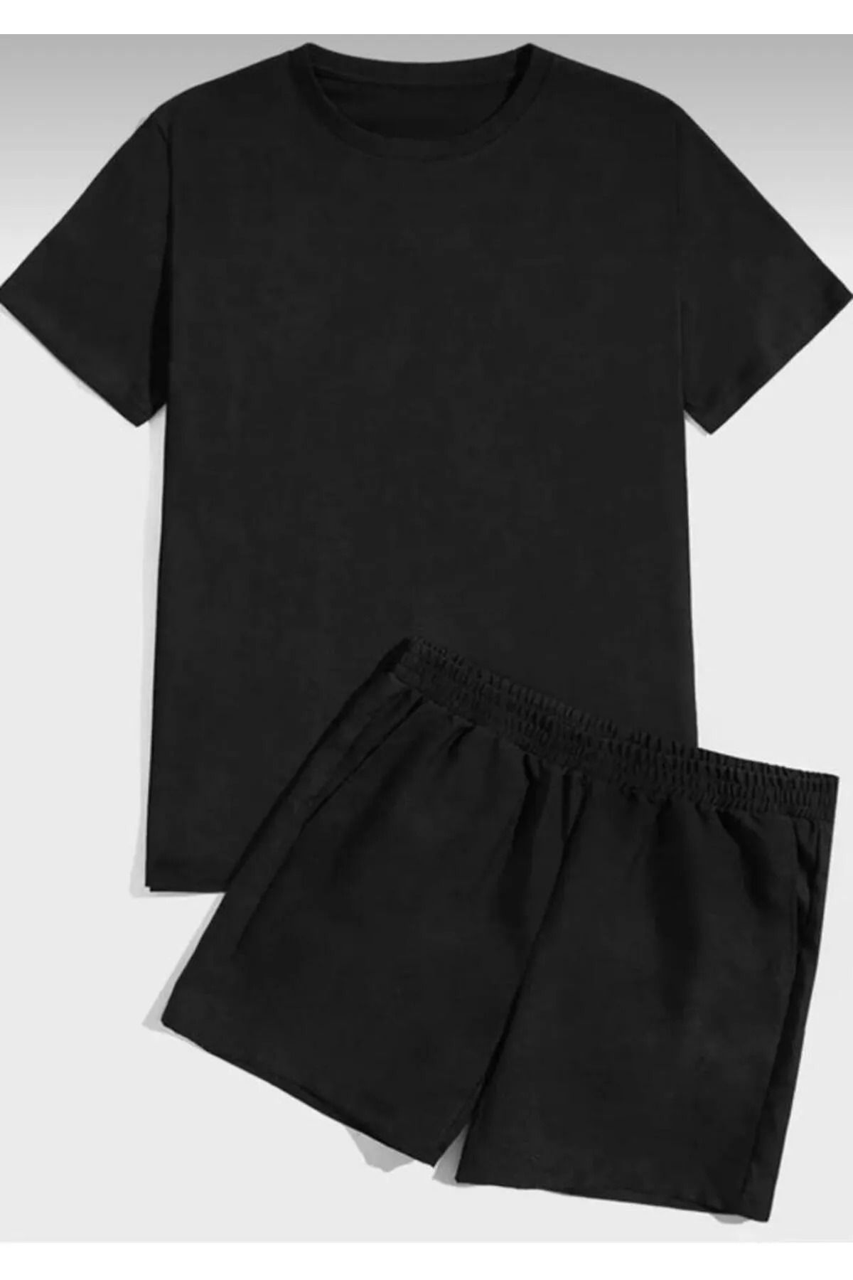 FYSTEX Siyah Tshirt - Şort Takım / Oversize Tshirt - Şort takım / Kombin