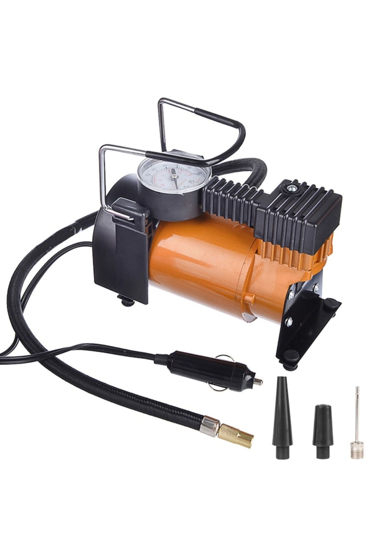 varioshop-Compresor auto portabil VarioShop®, 12V, 150 PSI, 10 BAR, cu manometru si accesorii pentru umflat r 1