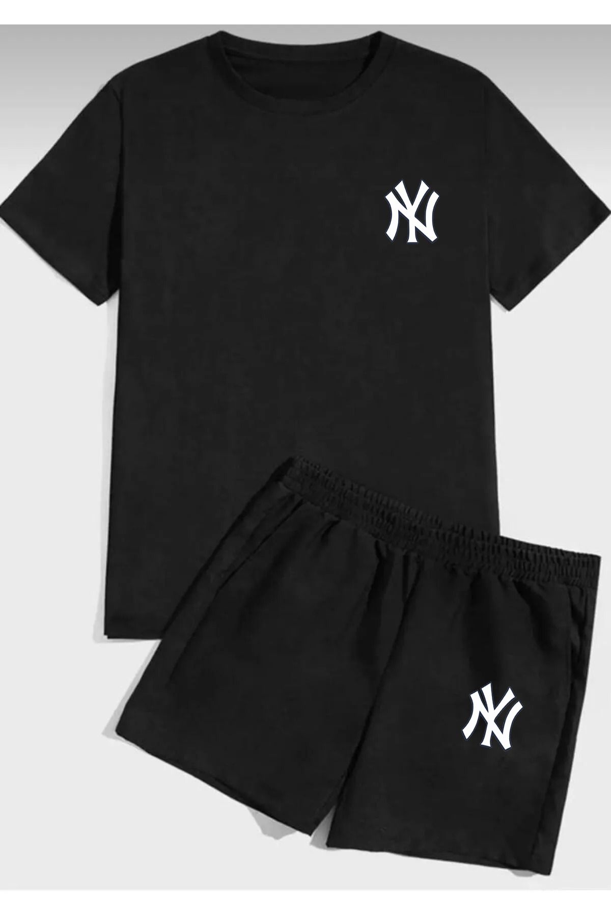FYSTEX Siyah Tshirt - Şort Takım / Oversize Tshirt - Şort takım / Kombin
