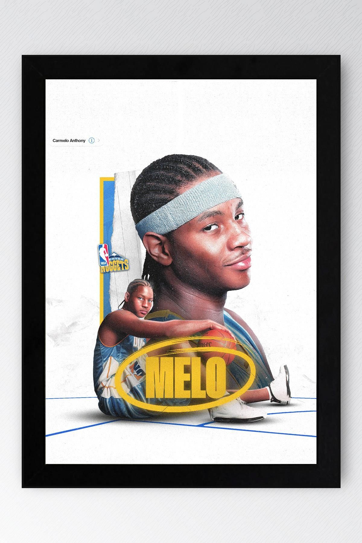 Saturn Carmelo Anthony Çerçeveli Tablo - Basketbol NBA Posteri Tablo