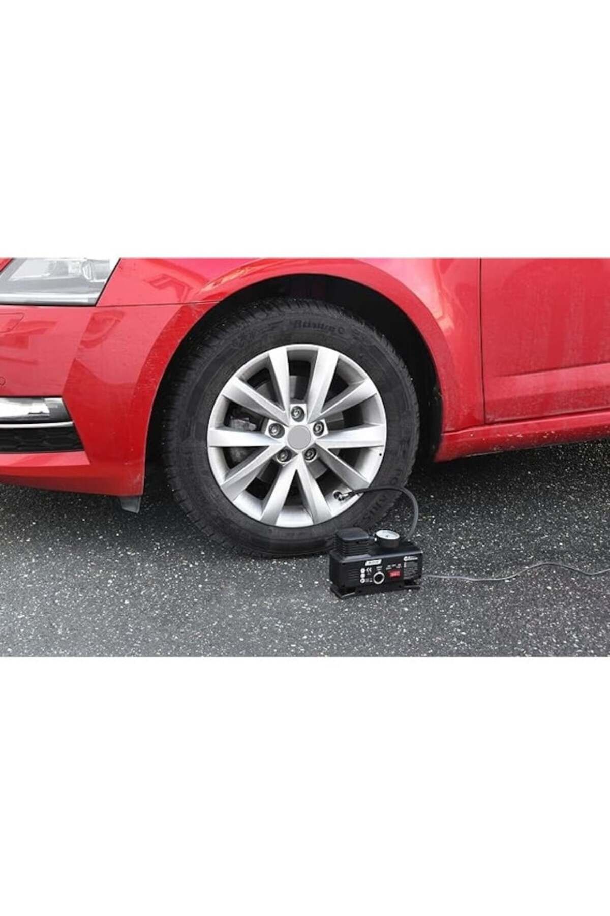 varioshop-Compresor auto VarioShop®, 12v/220V, 17 bar, cu indicator de presiune, Ideal pentru pomparea rotilo 4