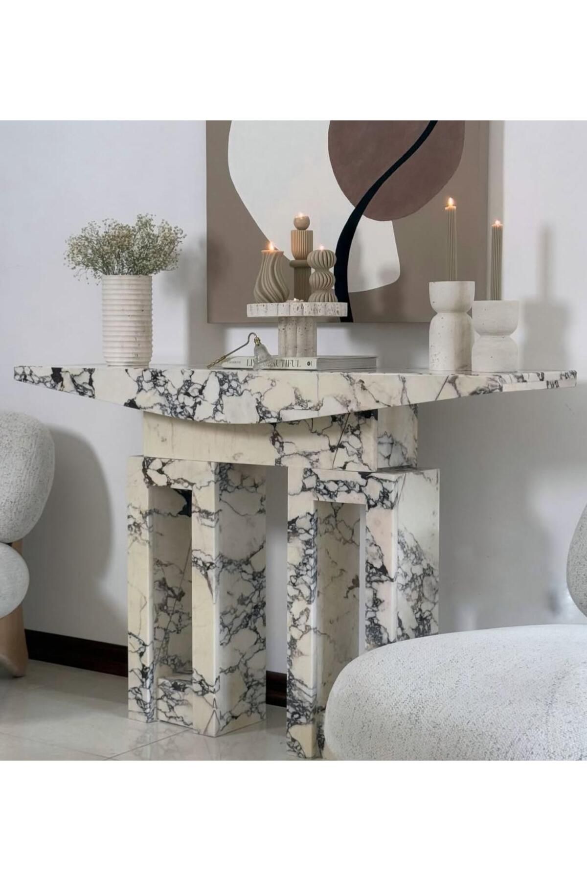 SCA CANDLE Dekoratif Mum tekli Top +Vazo mum +üçlü yüvarlak mum +çizgili şamdan mum +Gül toplam 6 parça