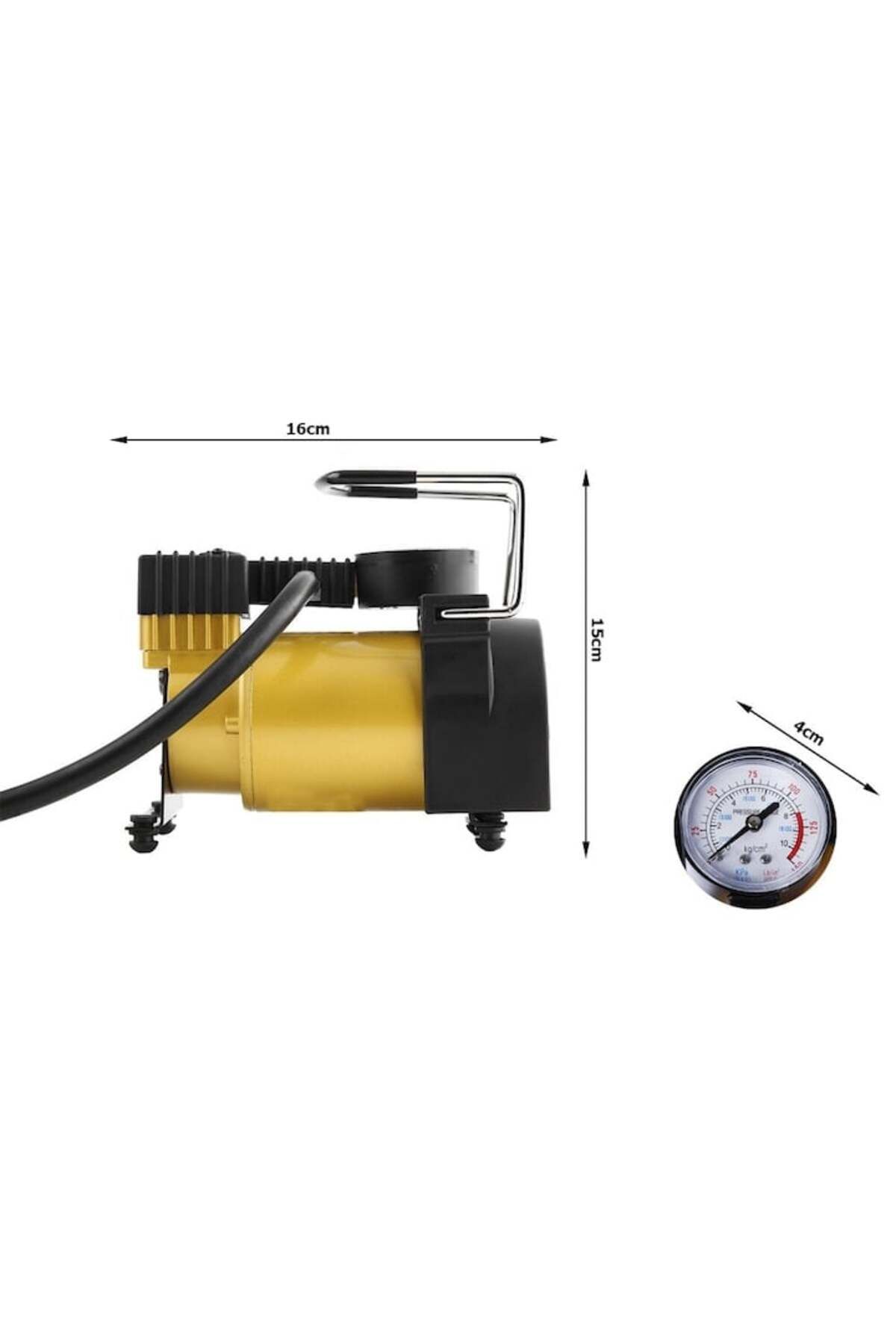 varioshop-Compresor auto portabil VarioShop®, 12V, 150 PSI, 10 BAR, cu manometru si accesorii pentru umflat r 5