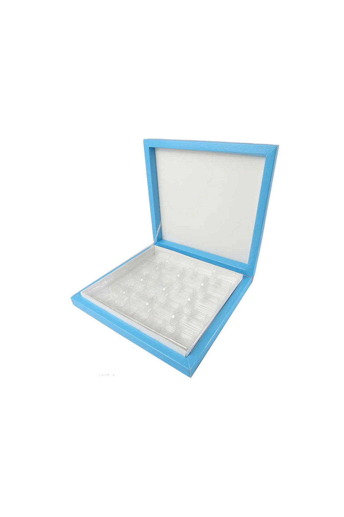 Eminonutoptanci Karton Çikolata Kutusu 16'lı Separatörlü 23.5 X 22.5 CM Mavi