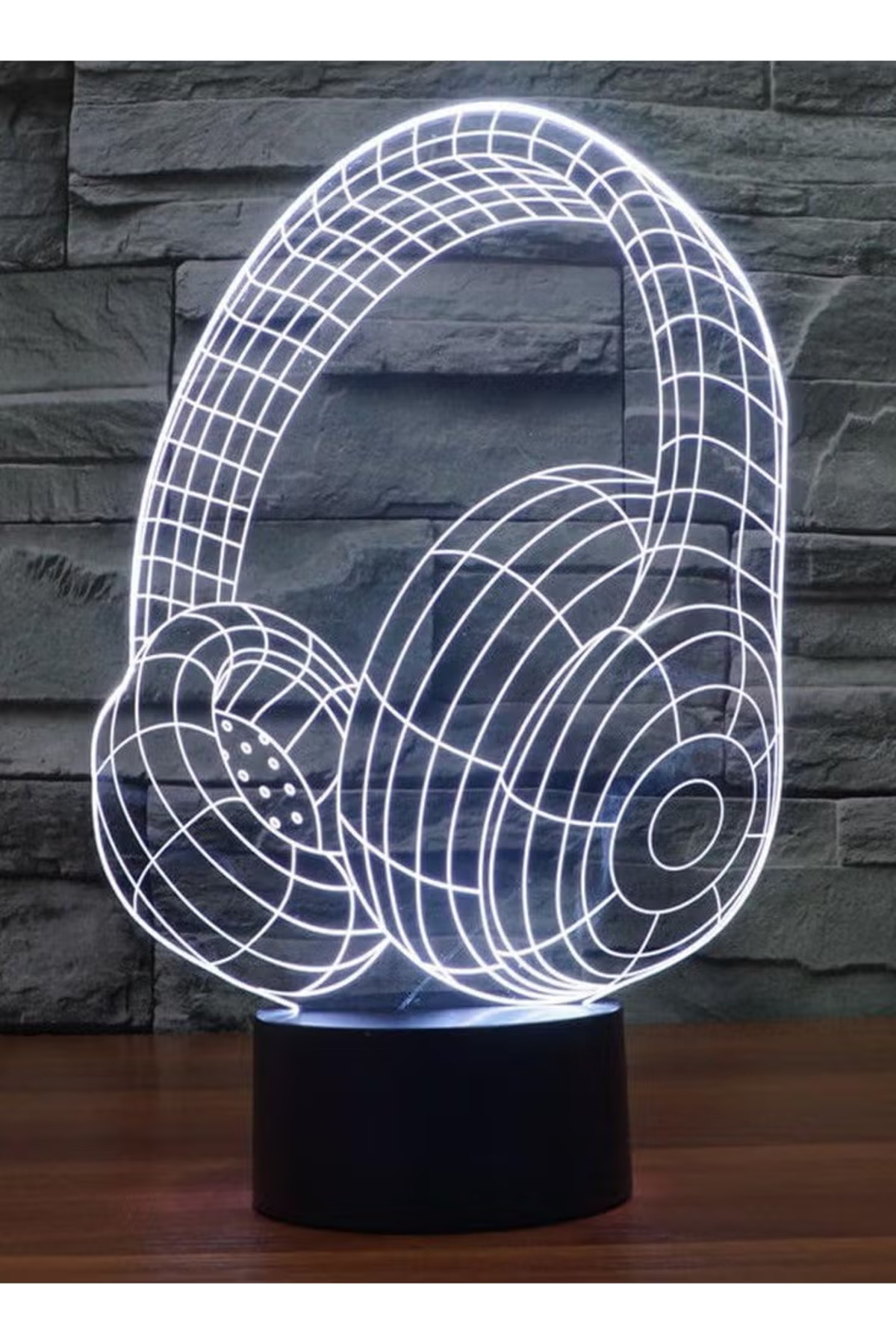 3D LED RGB Optical Illusion Night Lamp White 20 x 10cm, AE0-3D,