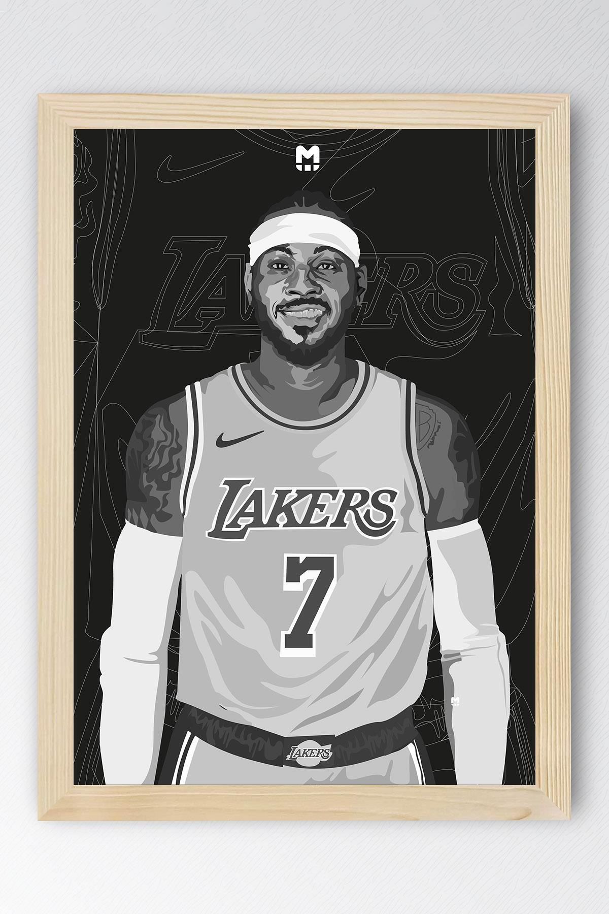 Saturn Carmelo Anthony Çerçeveli Tablo - Basketbol NBA Posteri Tablo