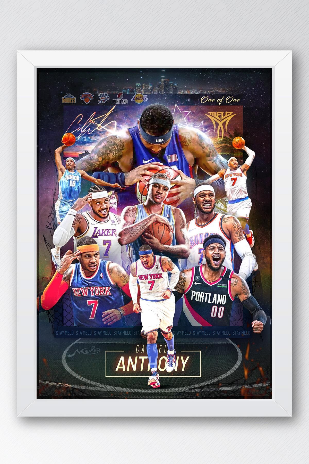 Saturn Carmelo Anthony Çerçeveli Tablo - Basketbol NBA Posteri Tablo